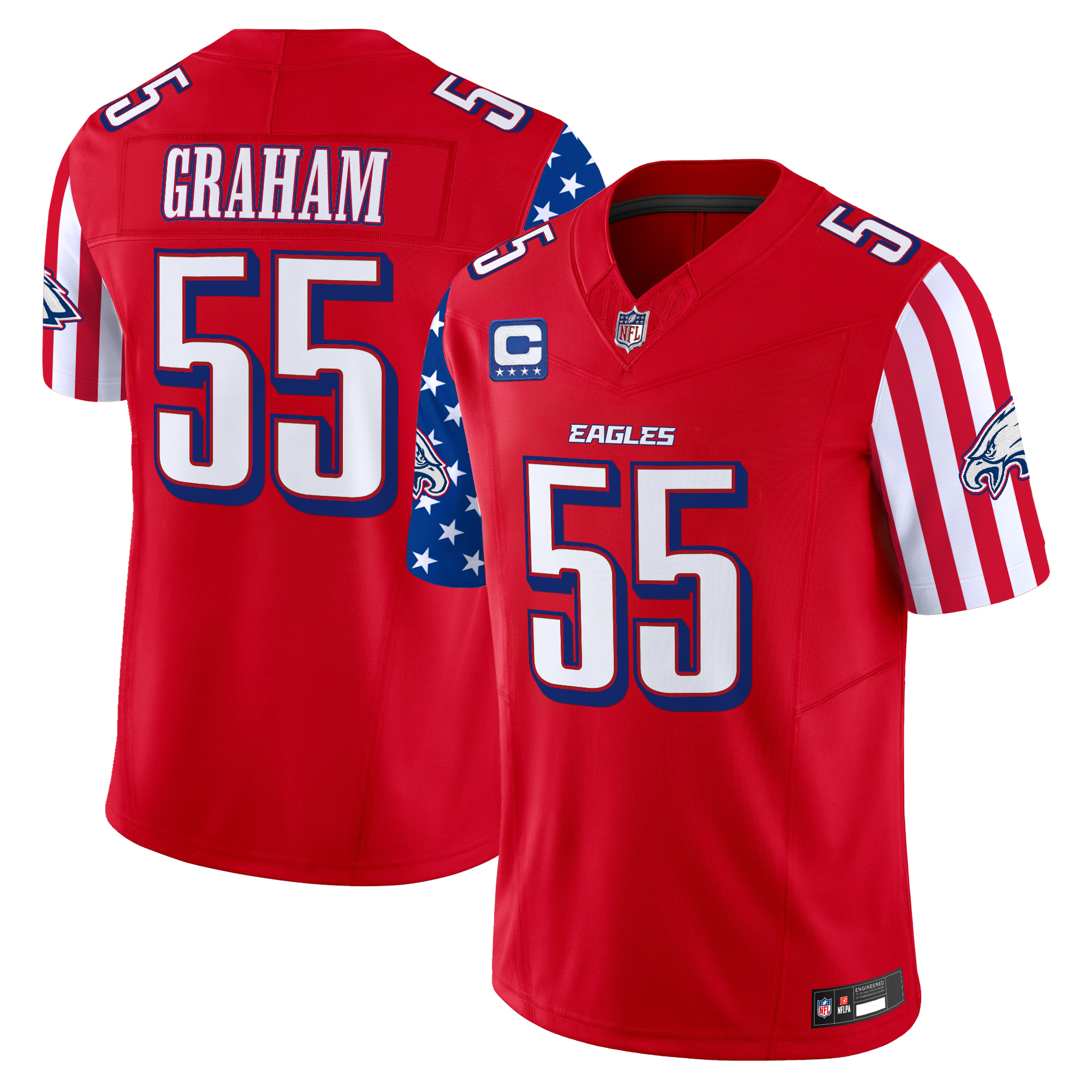 Brandon Graham Men's Philadelphia Eagles 2025 Independence Day Vapor Limited Red Jersey - All Stitched