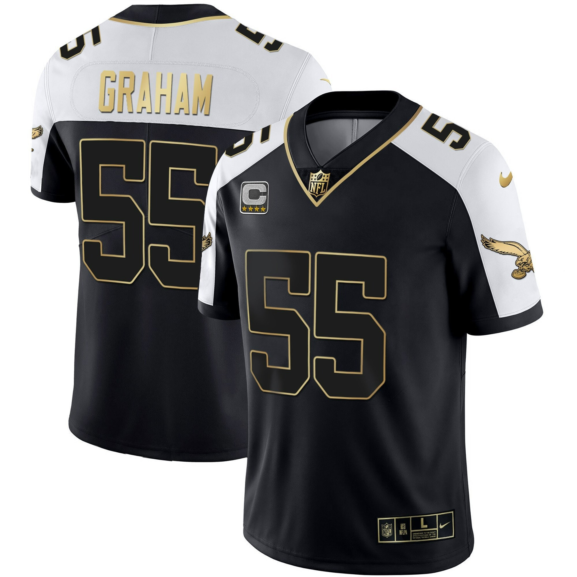 Brandon Graham Men's Philadelphia Eagles Alternate Kelly Green & Gold Black Gold Jersey - All Stitched