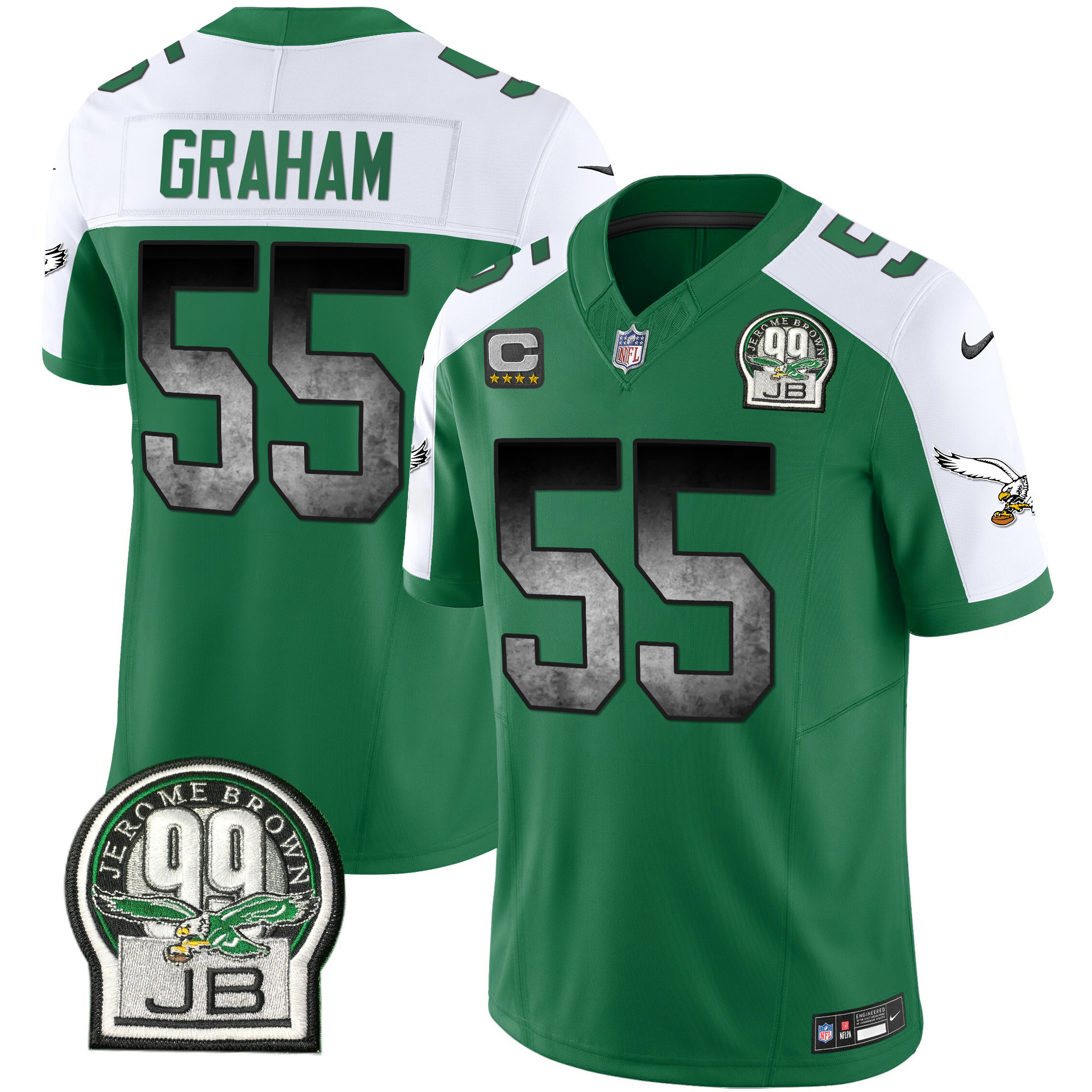 Brandon Graham Men's Philadelphia Eagles Arch Smoke Kelly Green Vapor Kelly Alternate Jersey - All Stitched