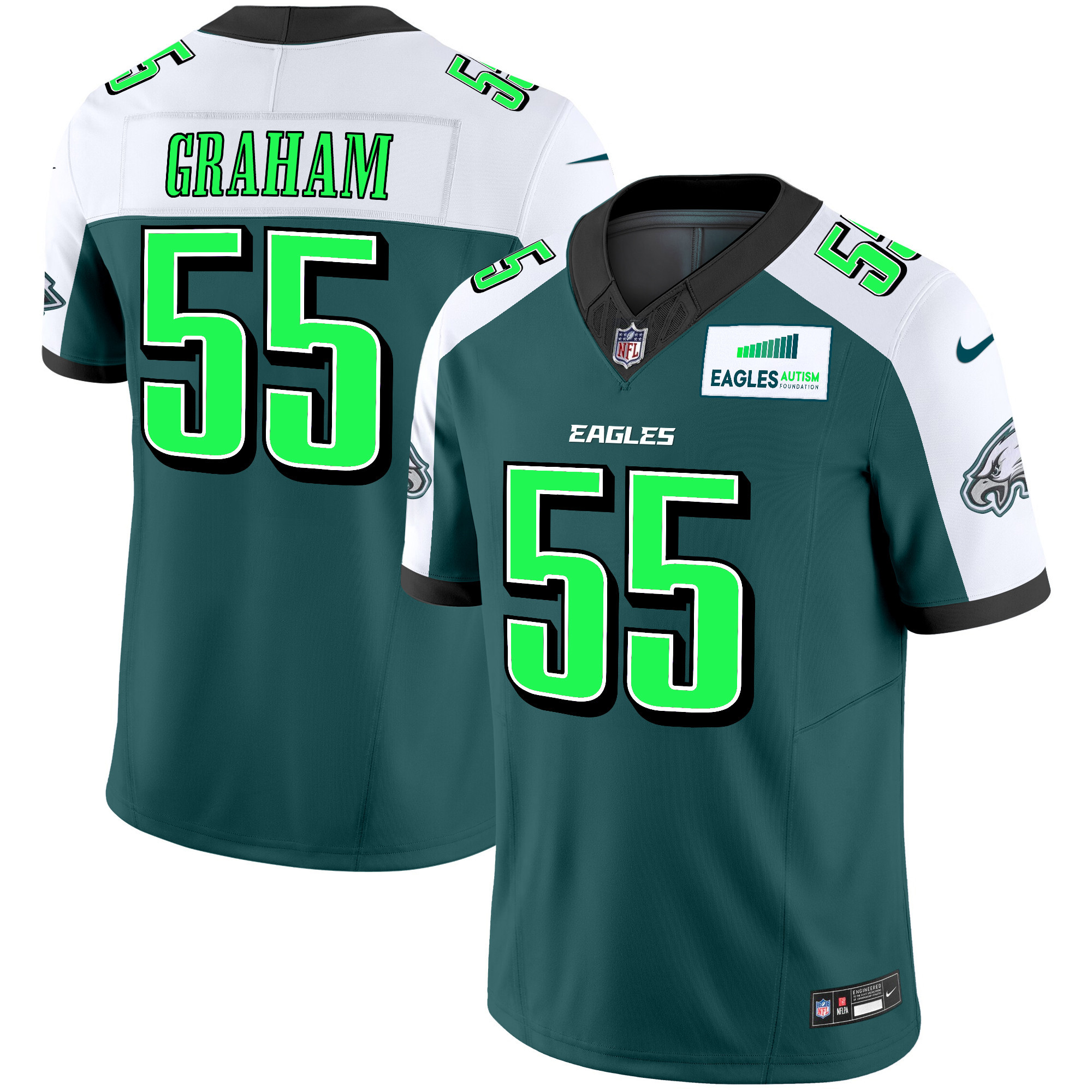 Brandon Graham Men's Philadelphia Eagles Autism Foundation Patch Vapor Limited Alternate Jersey - All Stitched