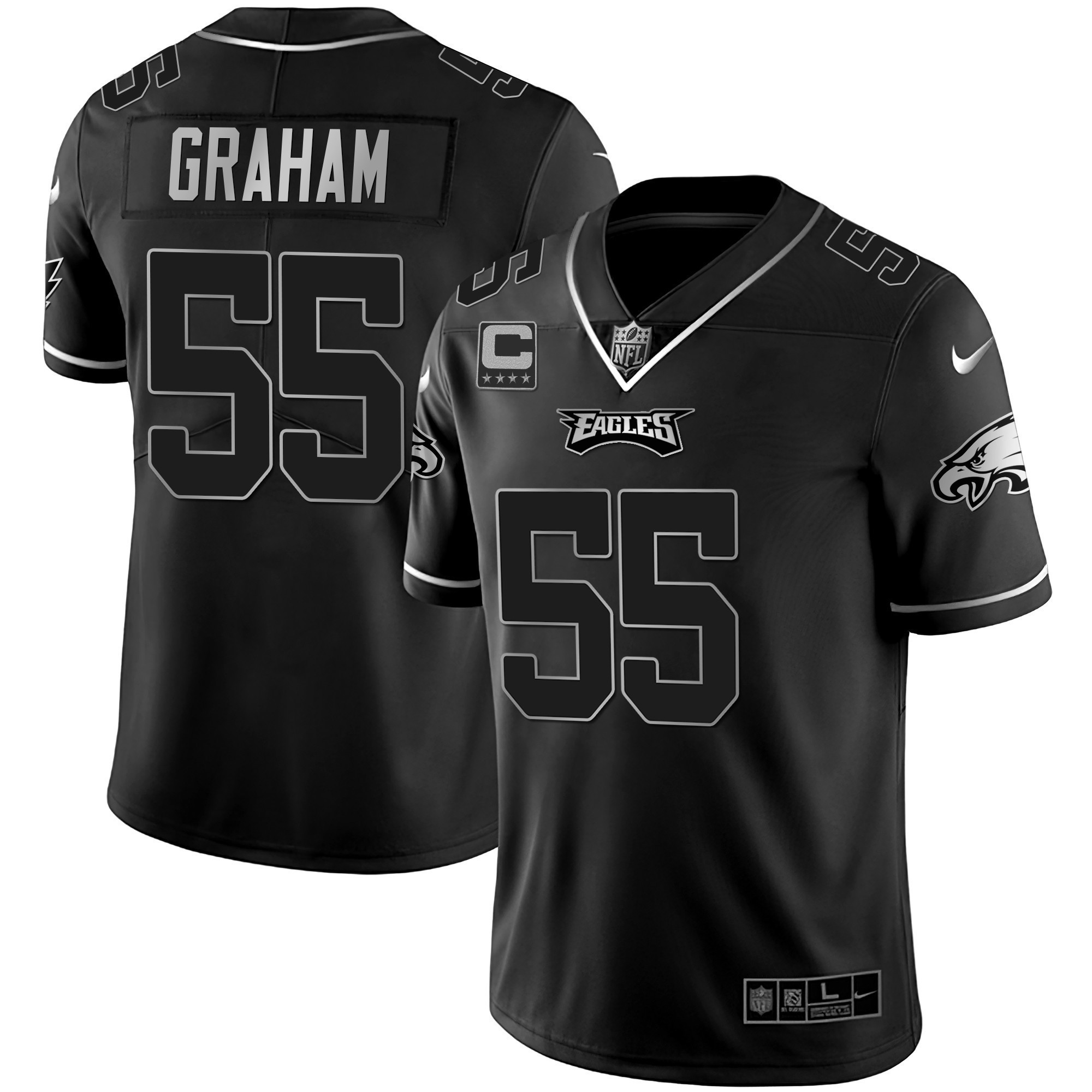Brandon Graham Men's Philadelphia Eagles Black Silver Limited - All Stitched Black Silver Jersey - All Stitched