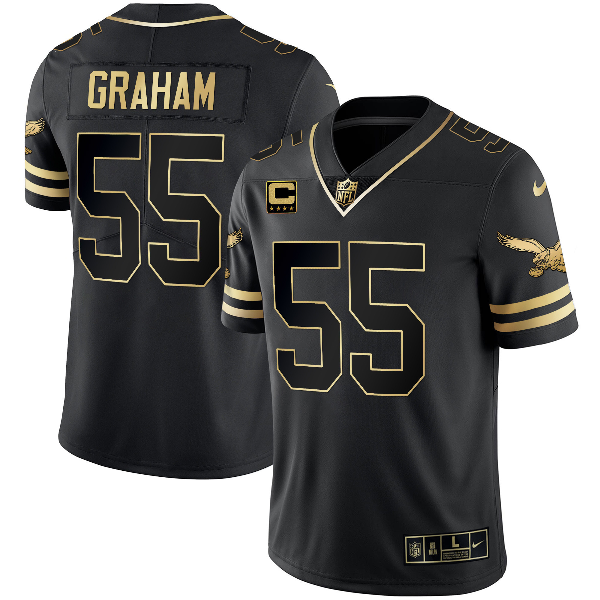 Brandon Graham Men's Philadelphia Eagles Gold & Kelly Vapor Black Gold Jersey - All Stitched