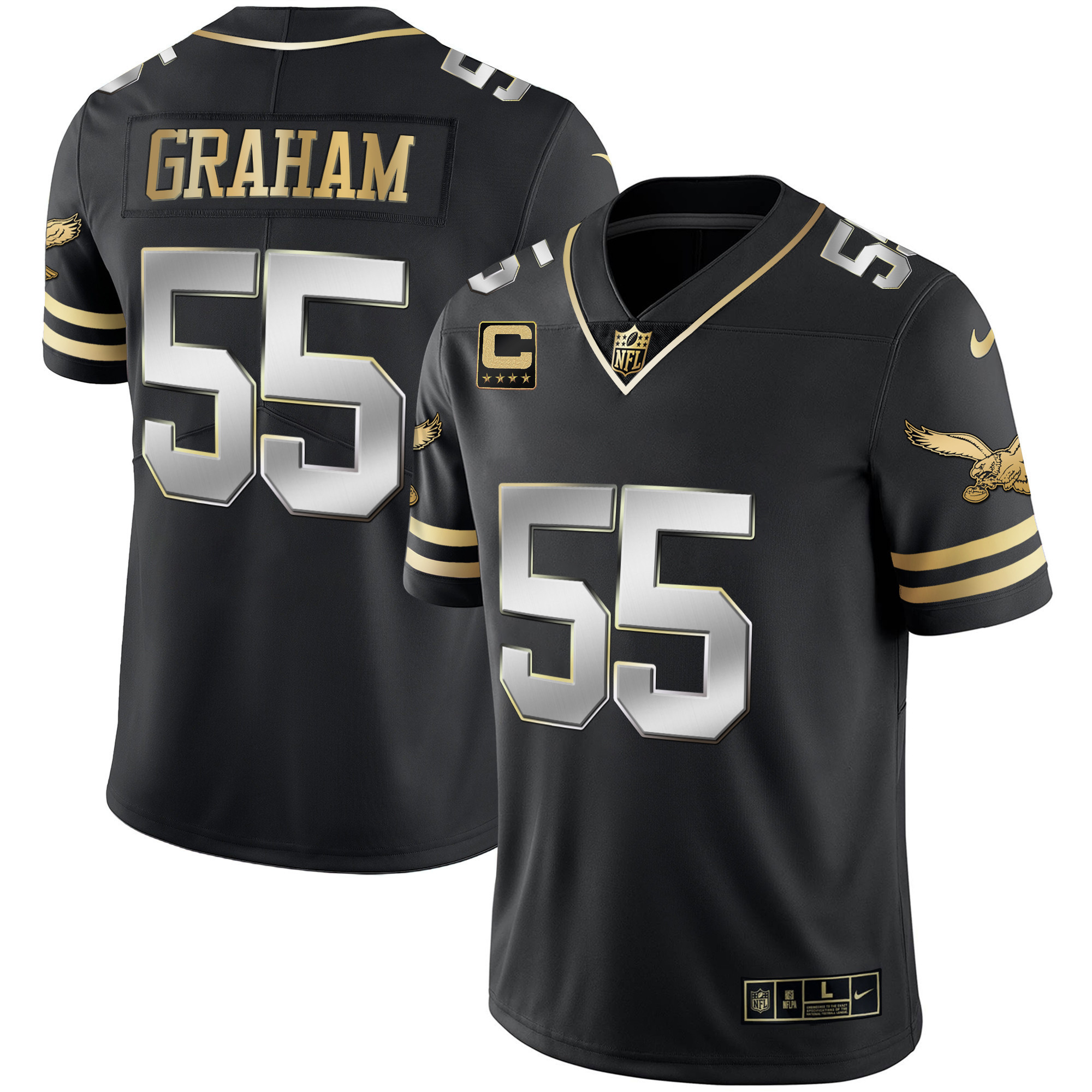 Brandon Graham Men's Philadelphia Eagles Gold & Kelly Vapor Black Limited Jersey - All Stitched
