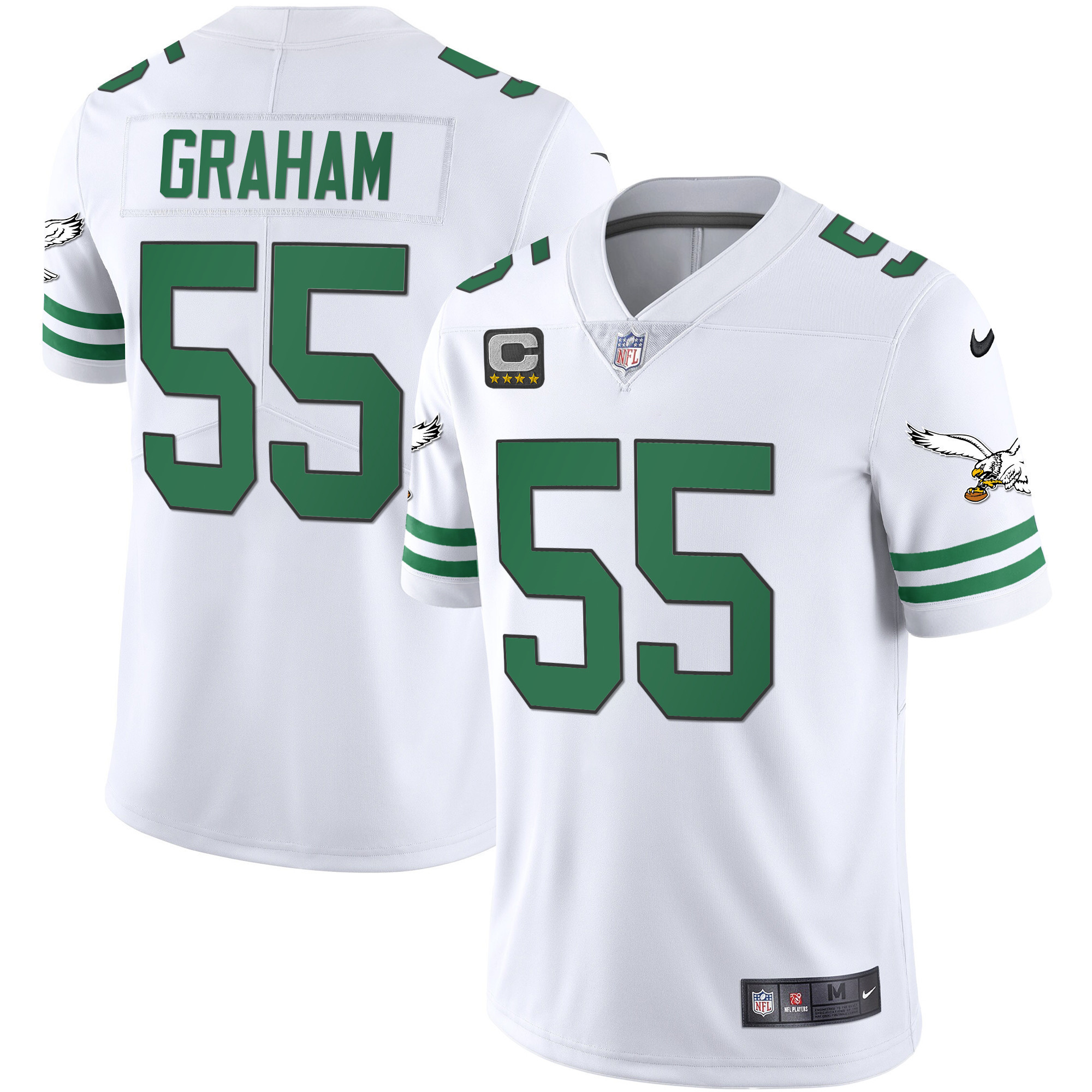 Brandon Graham Men's Philadelphia Eagles Gold & Kelly Vapor Kelly White Jersey - All Stitched