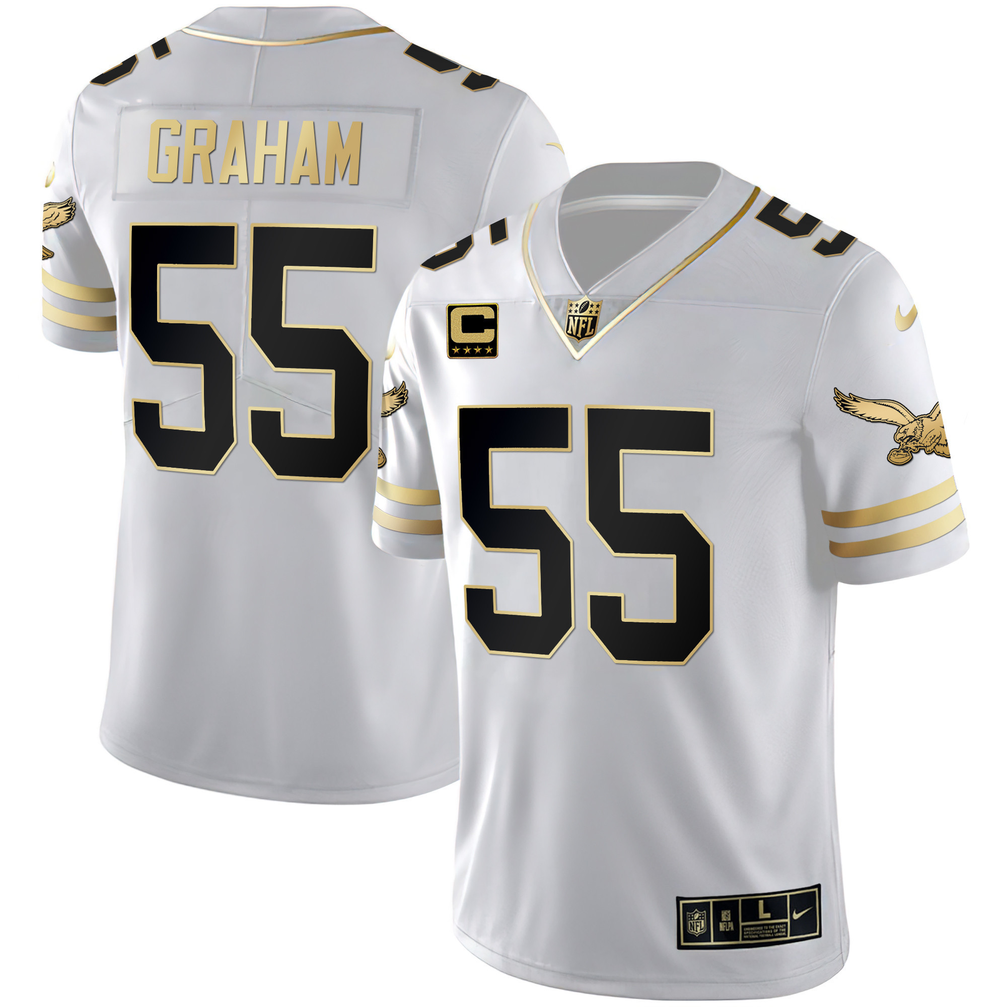 Brandon Graham Men's Philadelphia Eagles Gold & Kelly Vapor White Gold Jersey - All Stitched