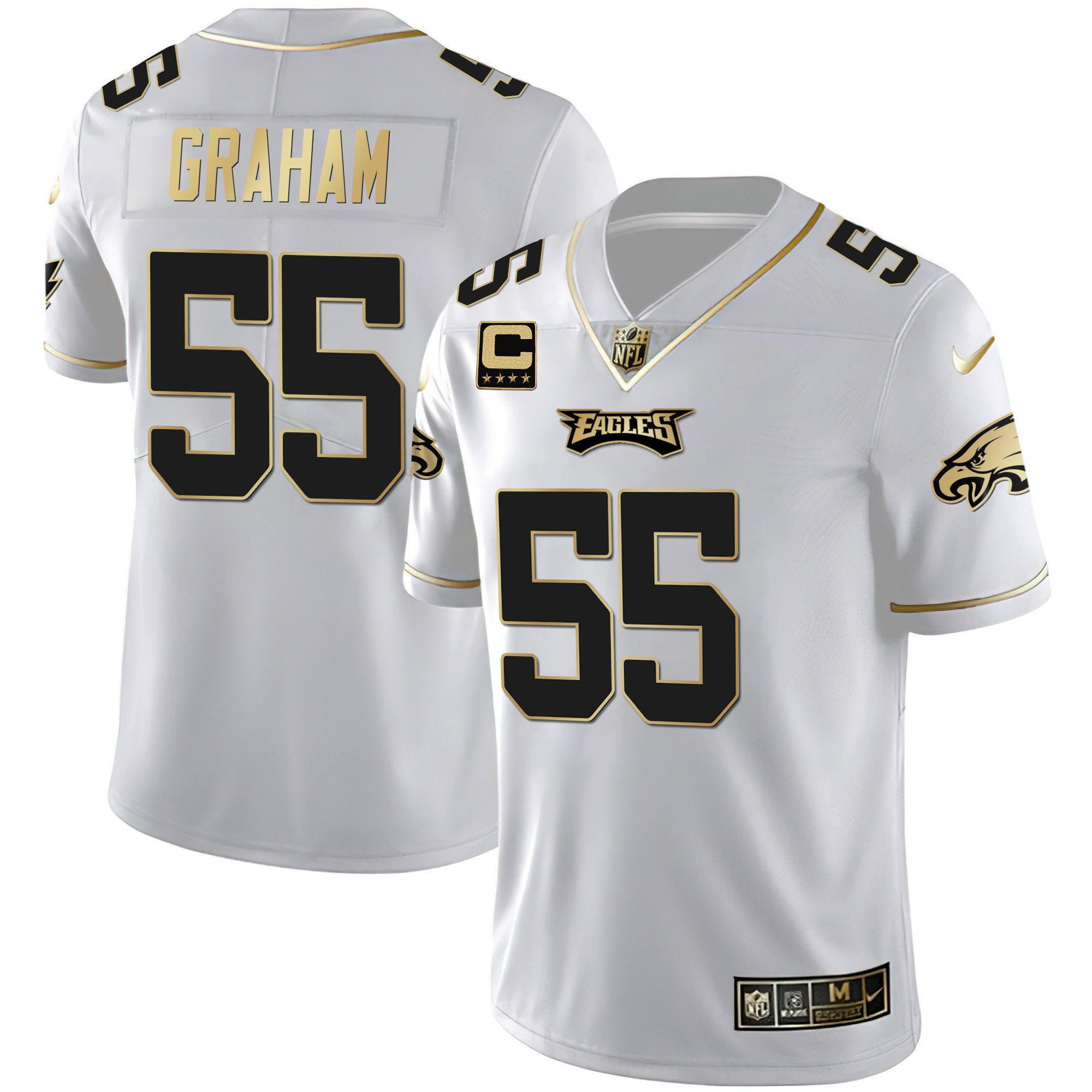 Brandon Graham Men's Philadelphia Eagles Gold & Split Vapor - All Stitched White Gold Jersey - All Stitched