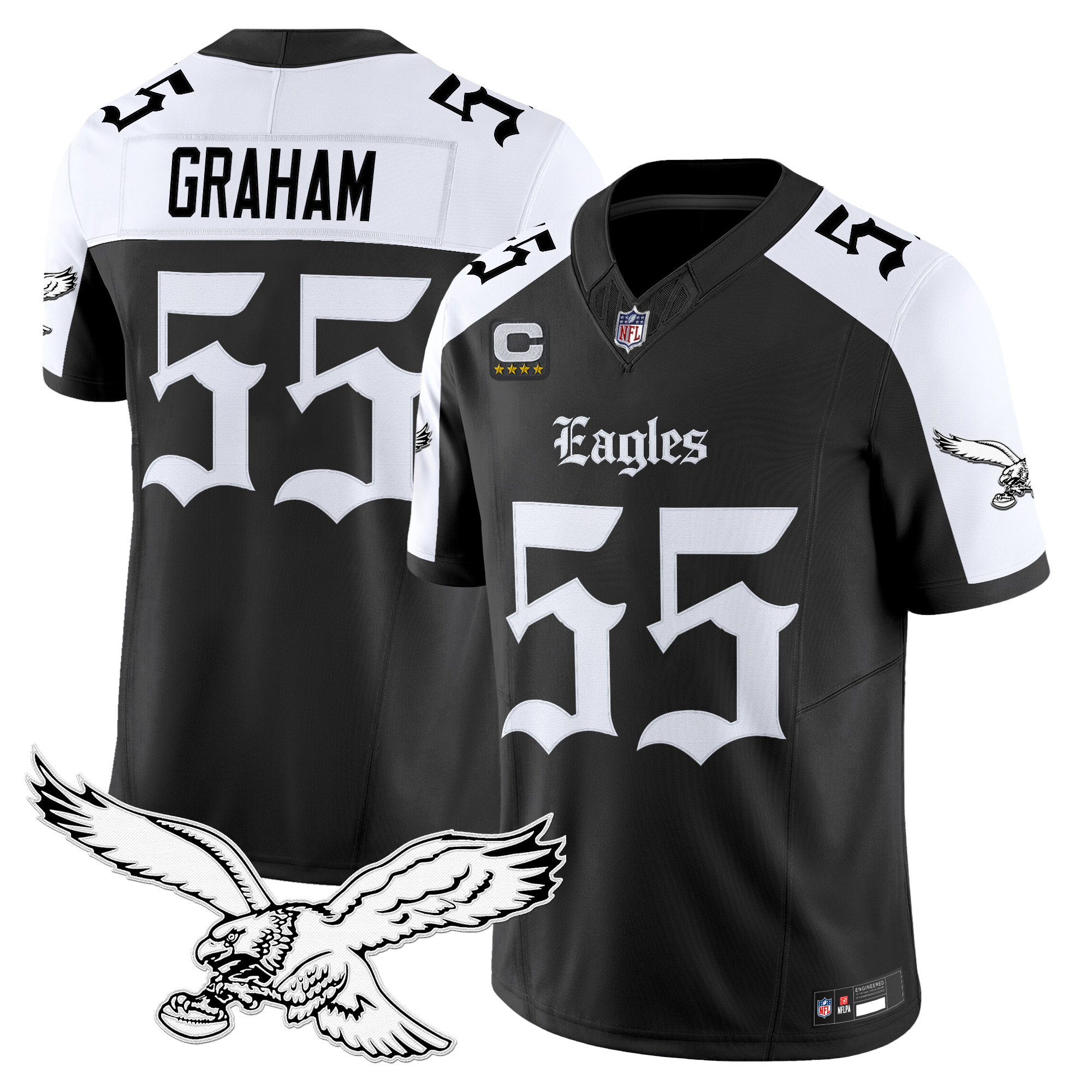 Brandon Graham Men's Philadelphia Eagles 'Gothic Philly Edition' Vapor Limited Alternate Jersey - All Stitched