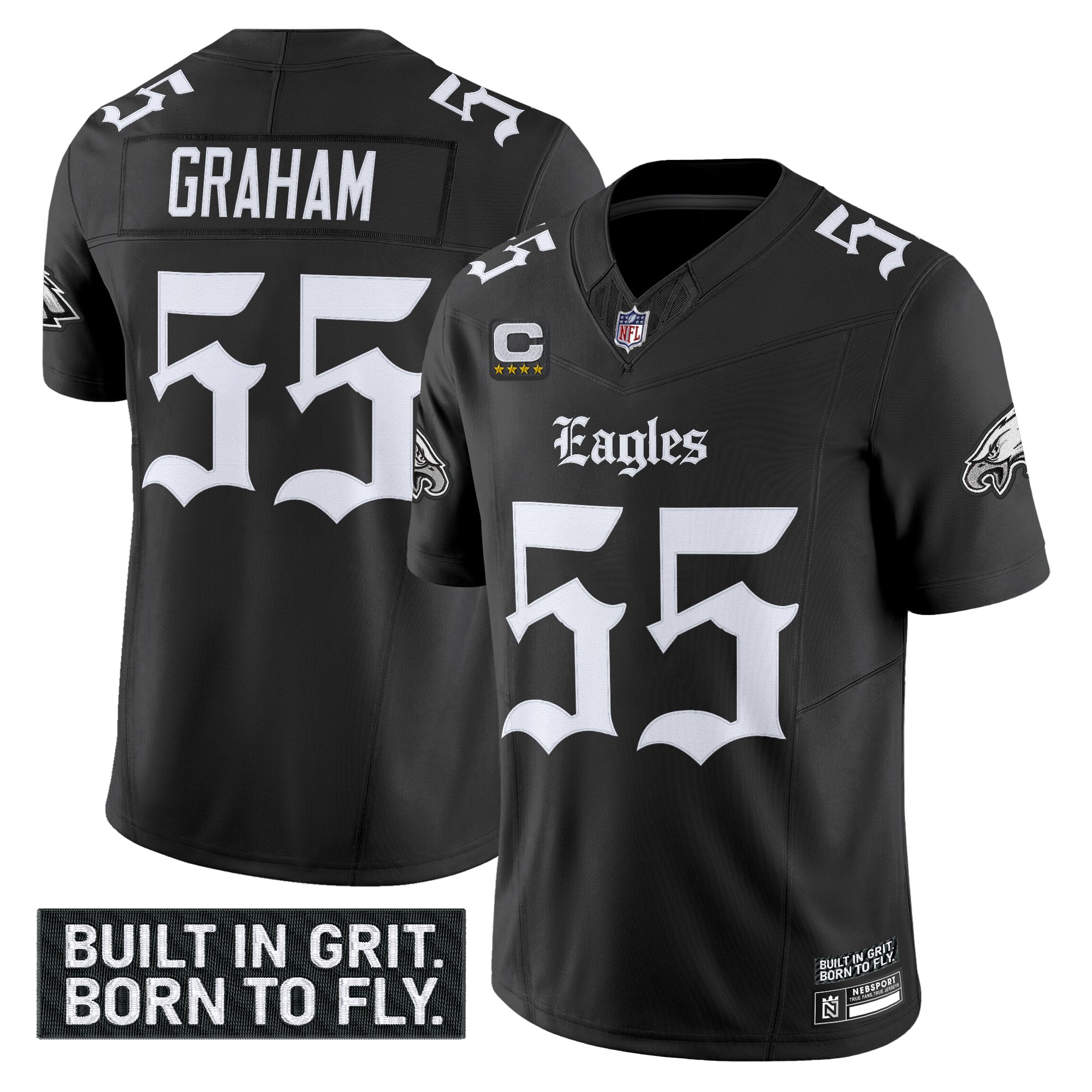 Brandon Graham Men's Philadelphia Eagles 'Gothic Philly Edition' Vapor Limited Black Jersey - All Stitched