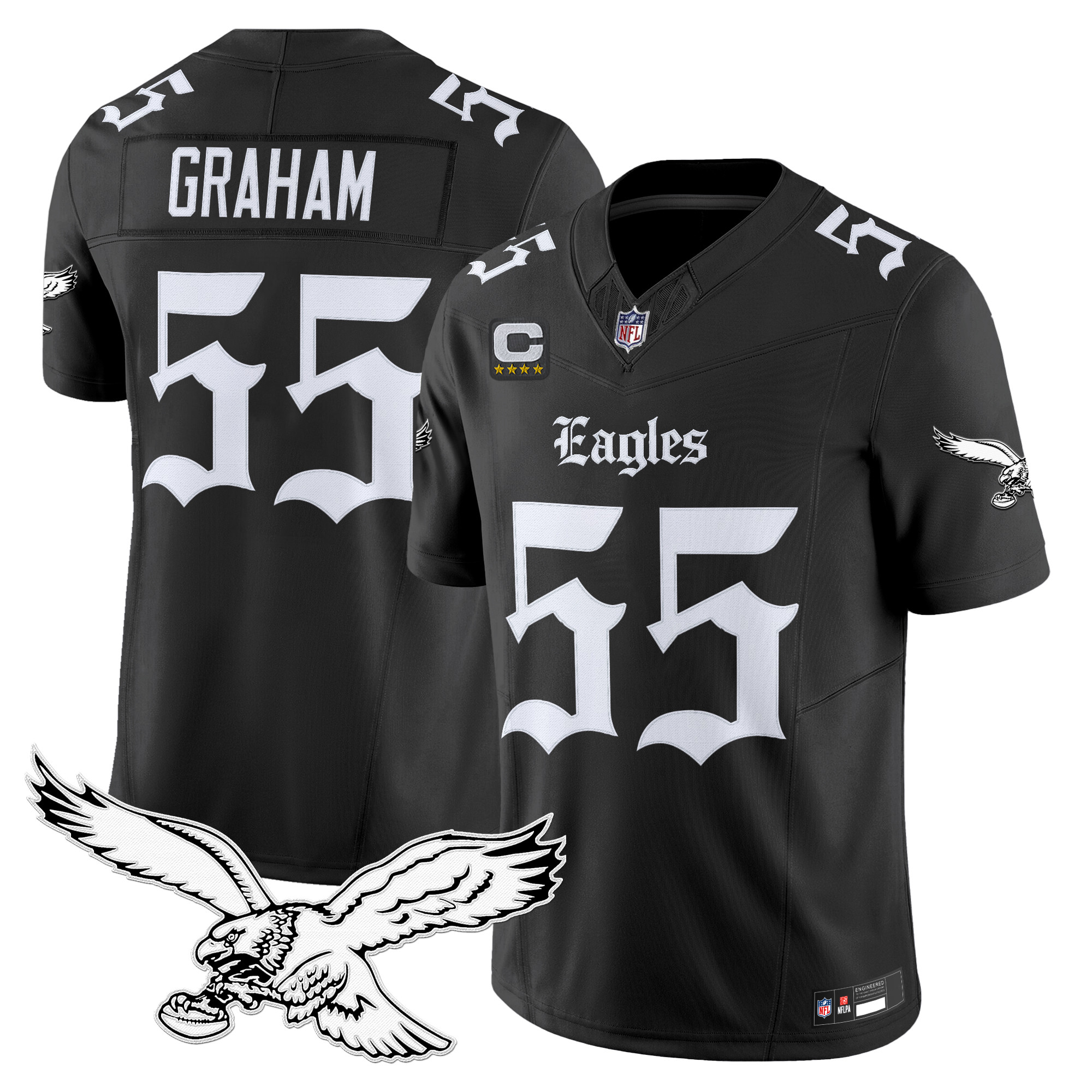 Brandon Graham Men's Philadelphia Eagles 'Gothic Philly Edition' Vapor Limited Black Jersey - All Stitched