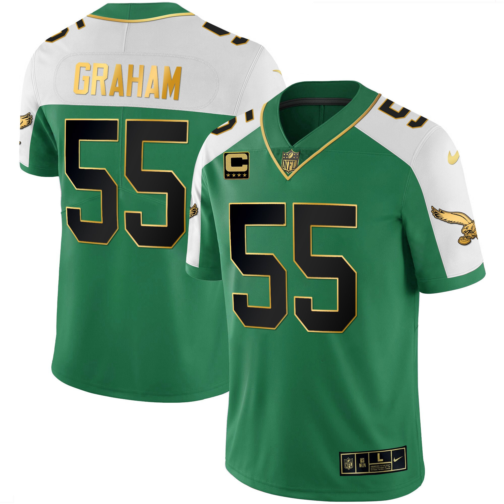 Brandon Graham Men's Philadelphia Eagles Kelly Green Alternate Gold Kelly Alternate Jersey - All Stitched