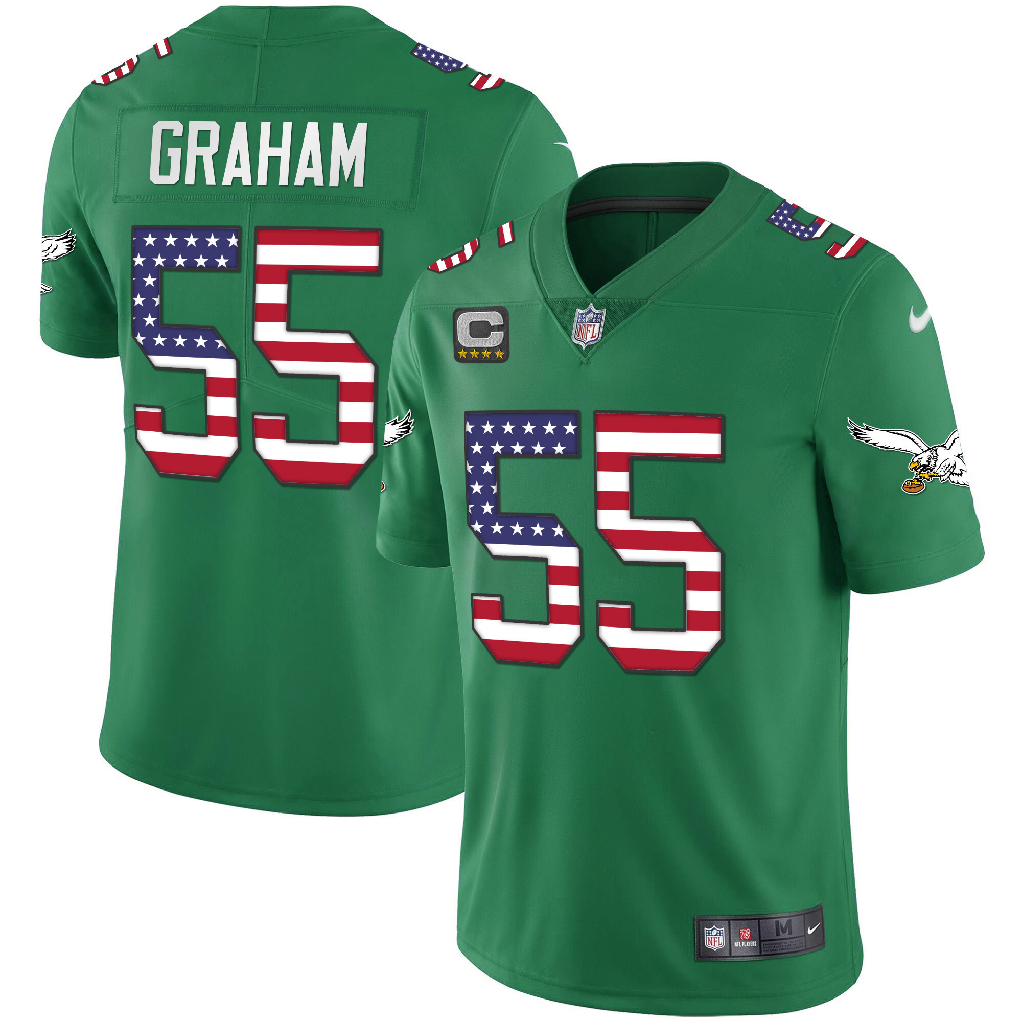 Brandon Graham Men's Philadelphia Eagles Kelly Green Gold Flag Vapor Kelly Green Jersey - All Stitched