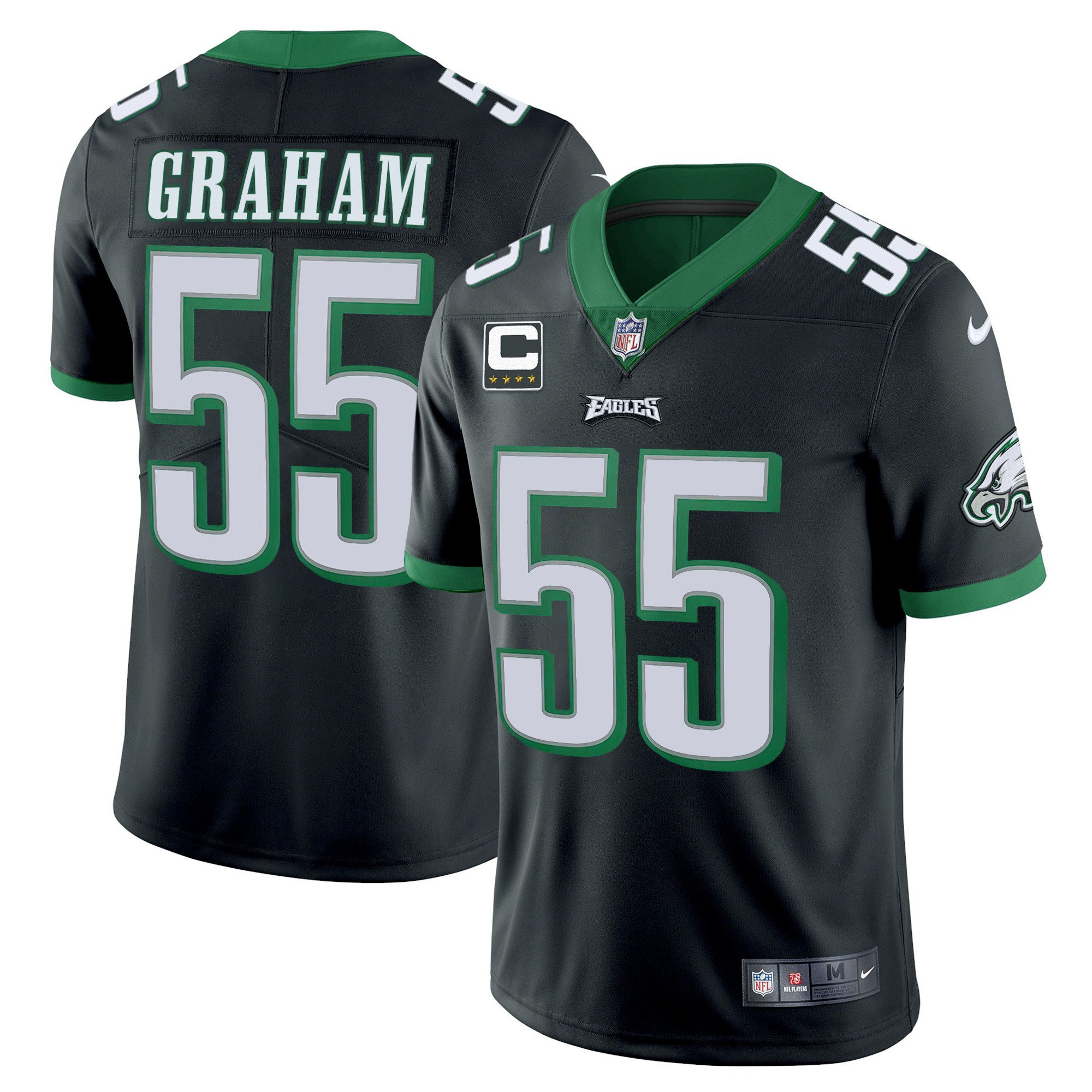 Brandon Graham Men's Philadelphia Eagles Kelly Green Limited Black Jersey - All Stitched