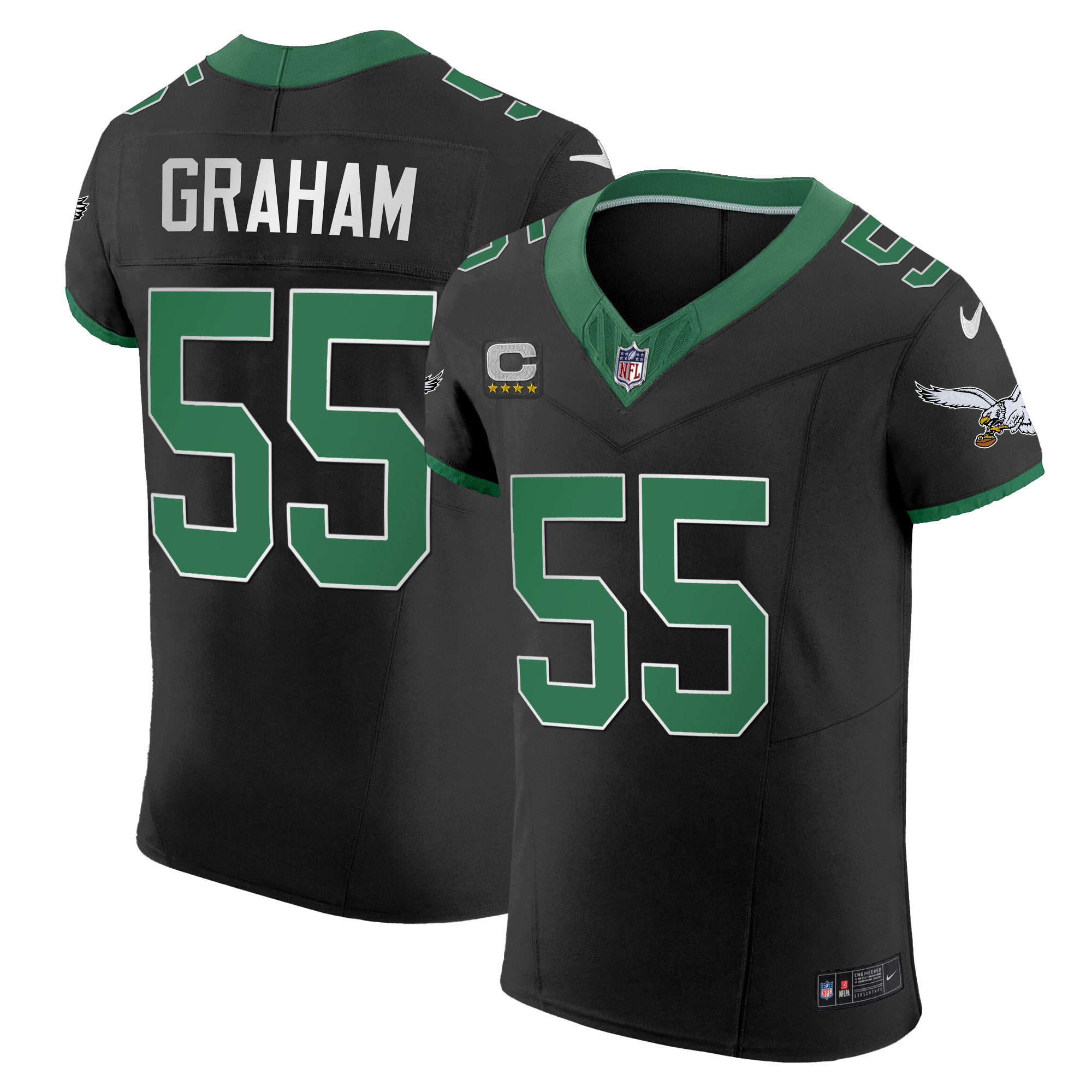 Brandon Graham Men's Philadelphia Eagles Kelly Green Vapor Elite Kelly Black Jersey - All Stitched