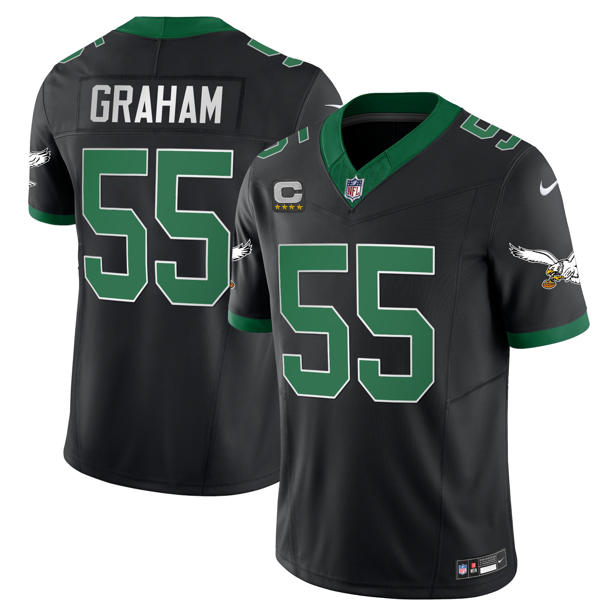 Brandon Graham Men's Philadelphia Eagles Kelly Green Vapor Limited Black Jersey - All Stitched