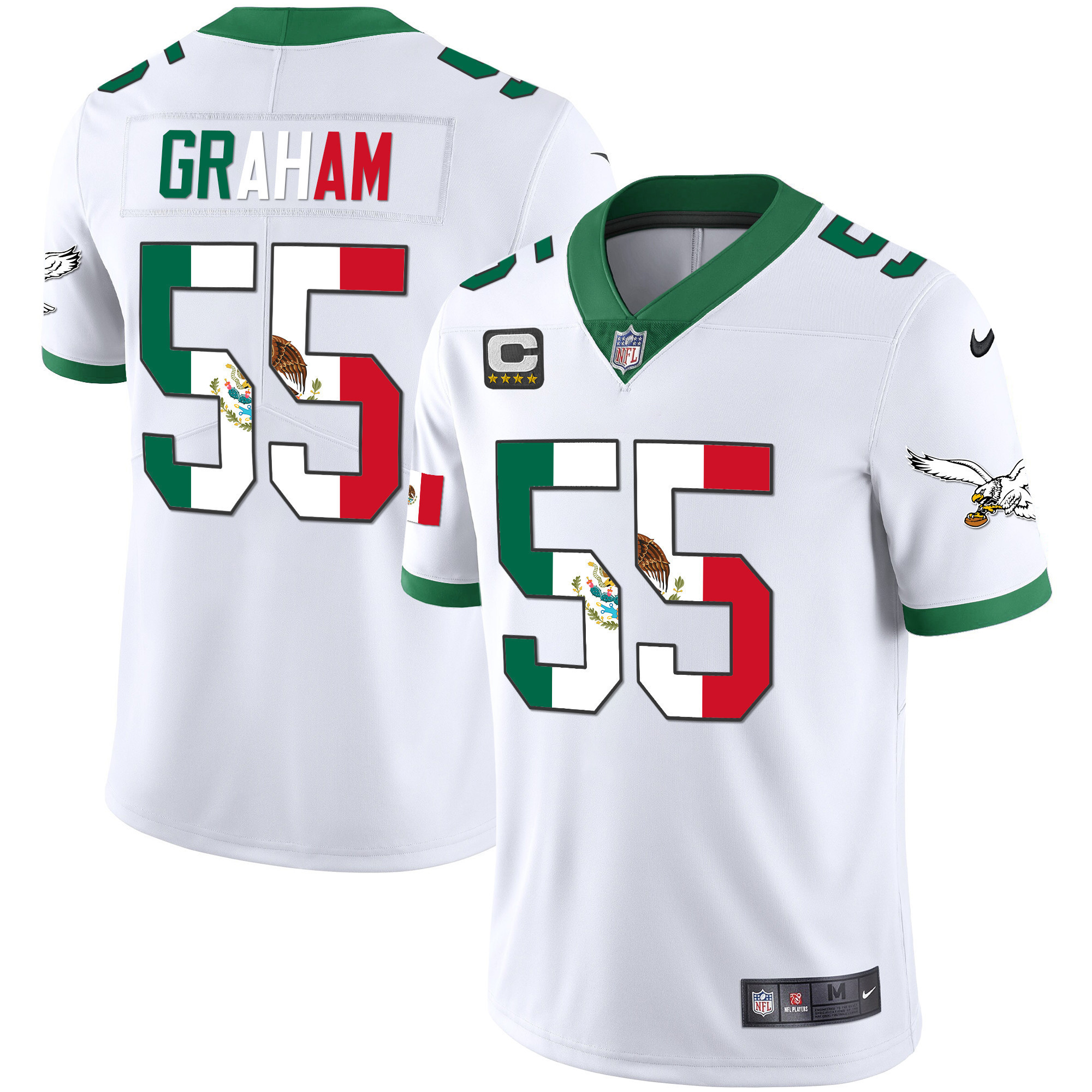 Brandon Graham Men's Philadelphia Eagles Mexico Gold & Kelly Vapor Kelly White Jersey - All Stitched