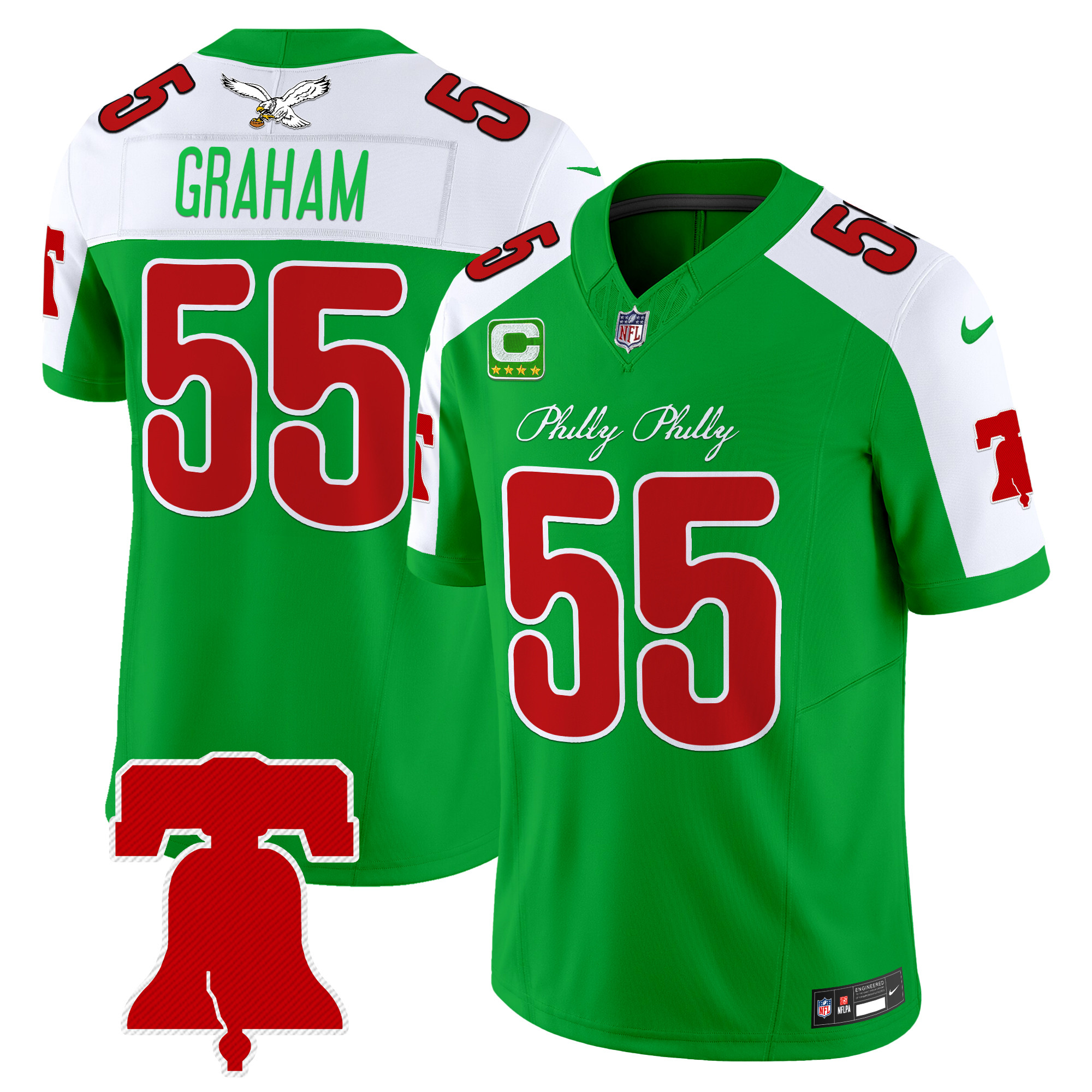 Brandon Graham Men's Philadelphia Eagles Philly Phanatic Style Vapor Limited Kelly Alternate Jersey - All Stitched