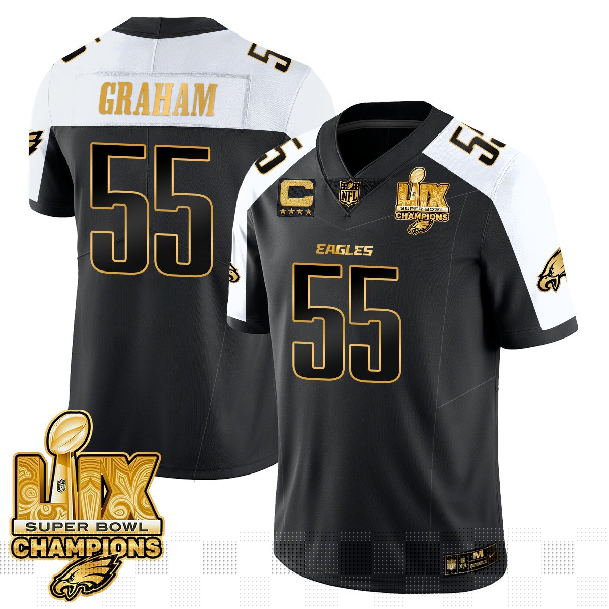 Brandon Graham Men's Philadelphia Eagles Super Bowl LIX Champions Gold Vapor Limited Alternate Jersey - All Stitched