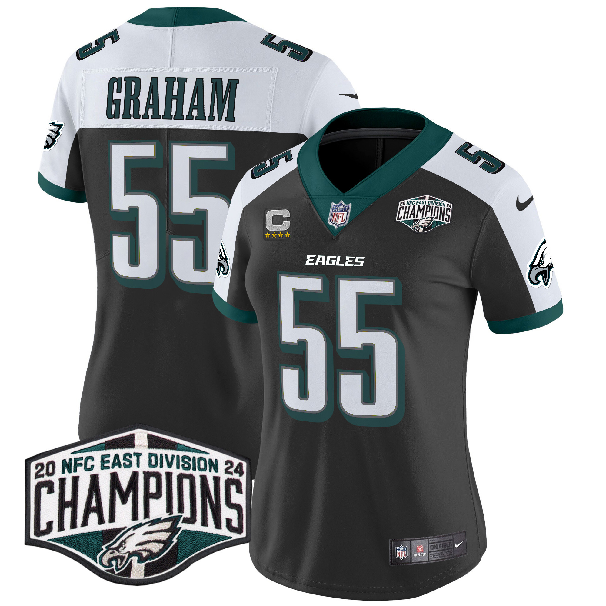 Brandon Graham Women's Philadelphia Eagles 2024 NFC East Division Champions Vapor Limited Black Alternate Jersey - All Stitched