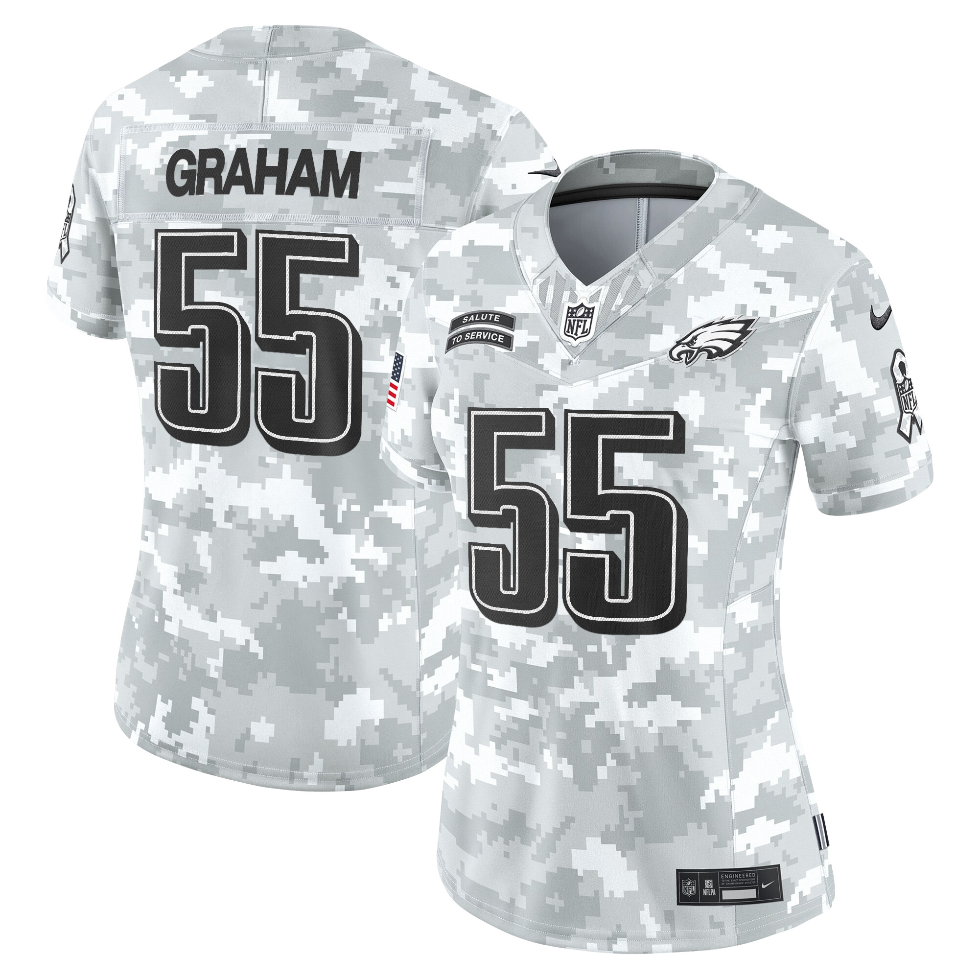 Brandon Graham Women's Philadelphia Eagles 2024 Salute to Service Vapor Limited Arctic Camo Jersey - All Stitched