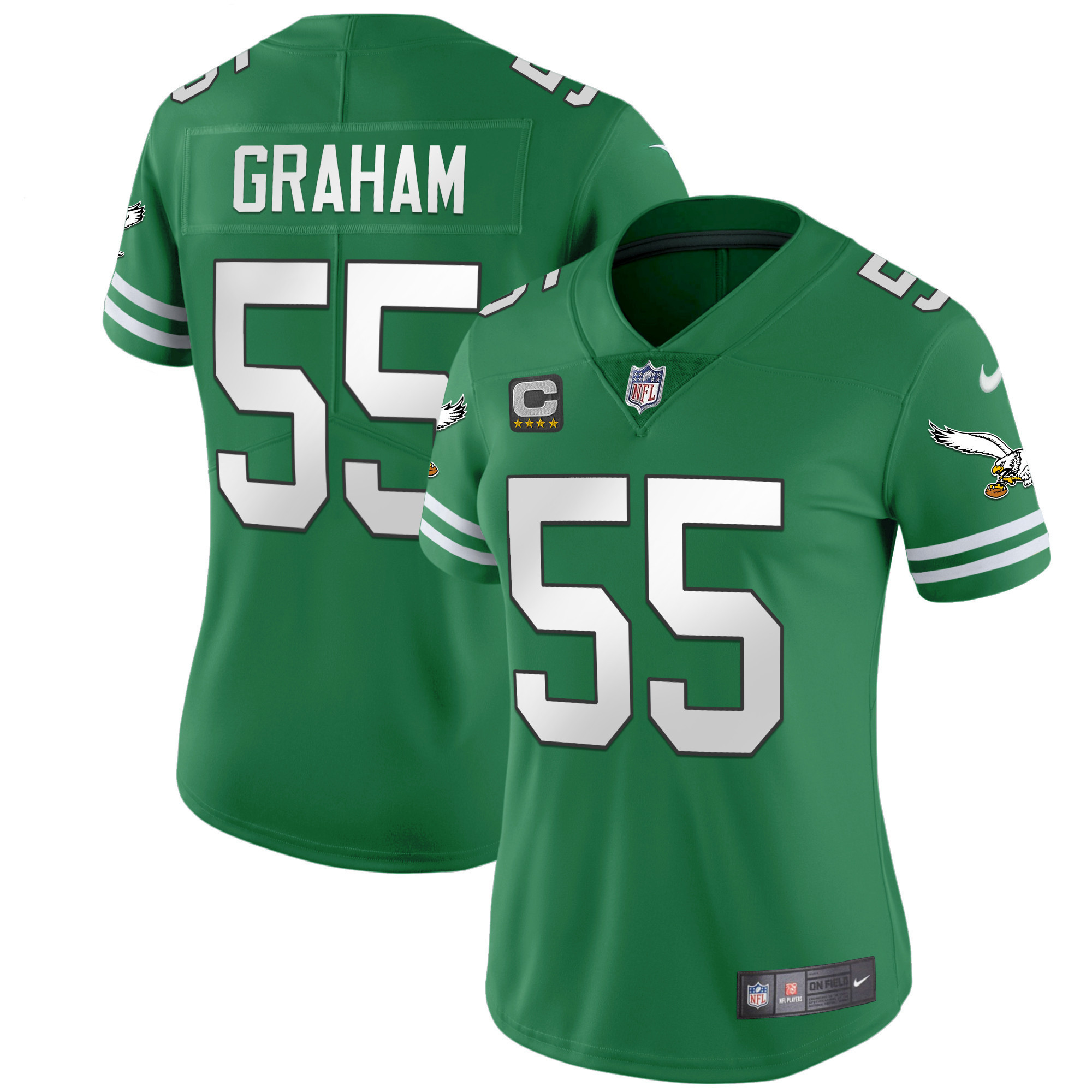 Brandon Graham Women's Philadelphia Eagles Gold & Kelly Vapor Kelly Green Jersey - All Stitched