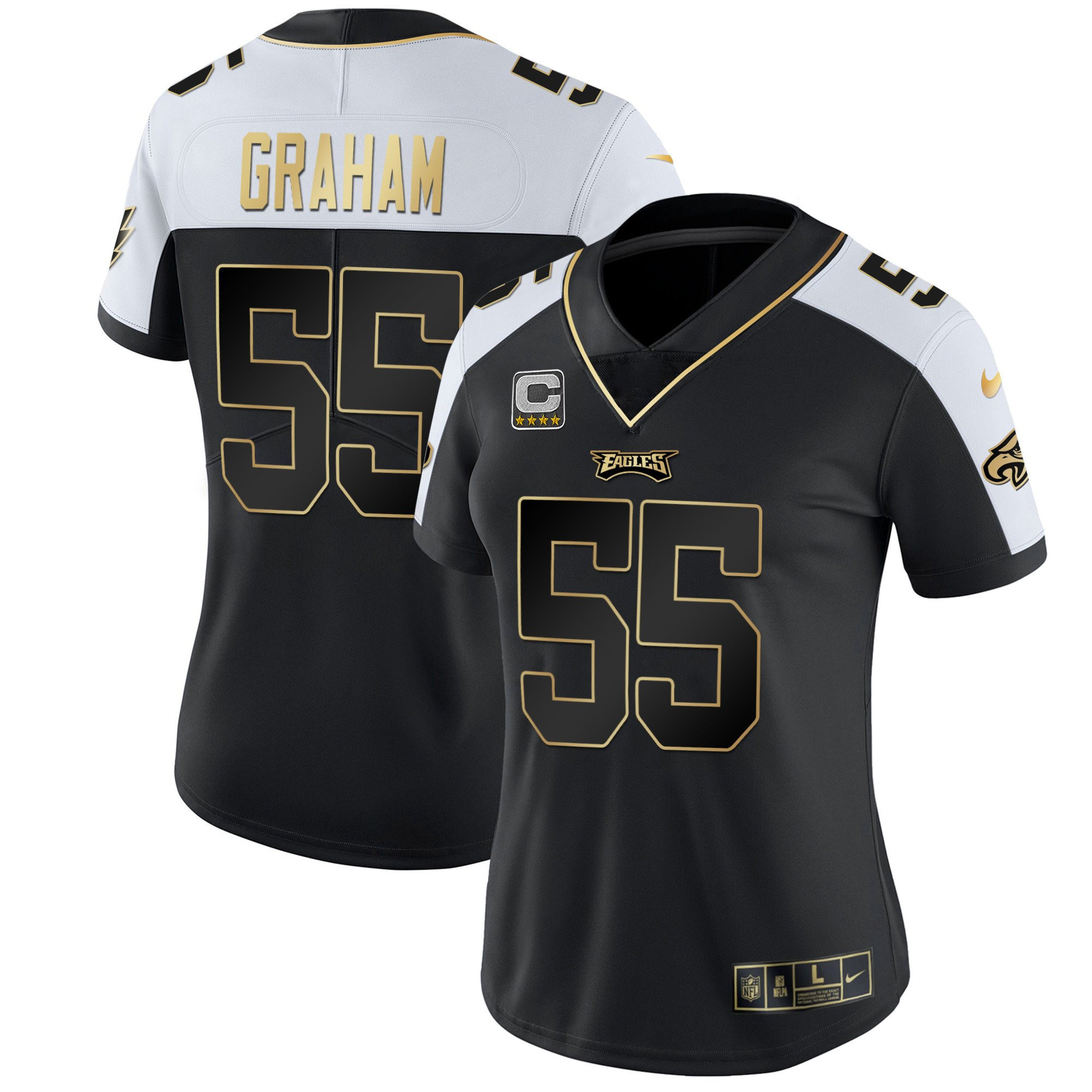 Brandon Graham Women's Philadelphia Eagles Gold & Split Vapor - All Stitched Alternate Jersey - All Stitched