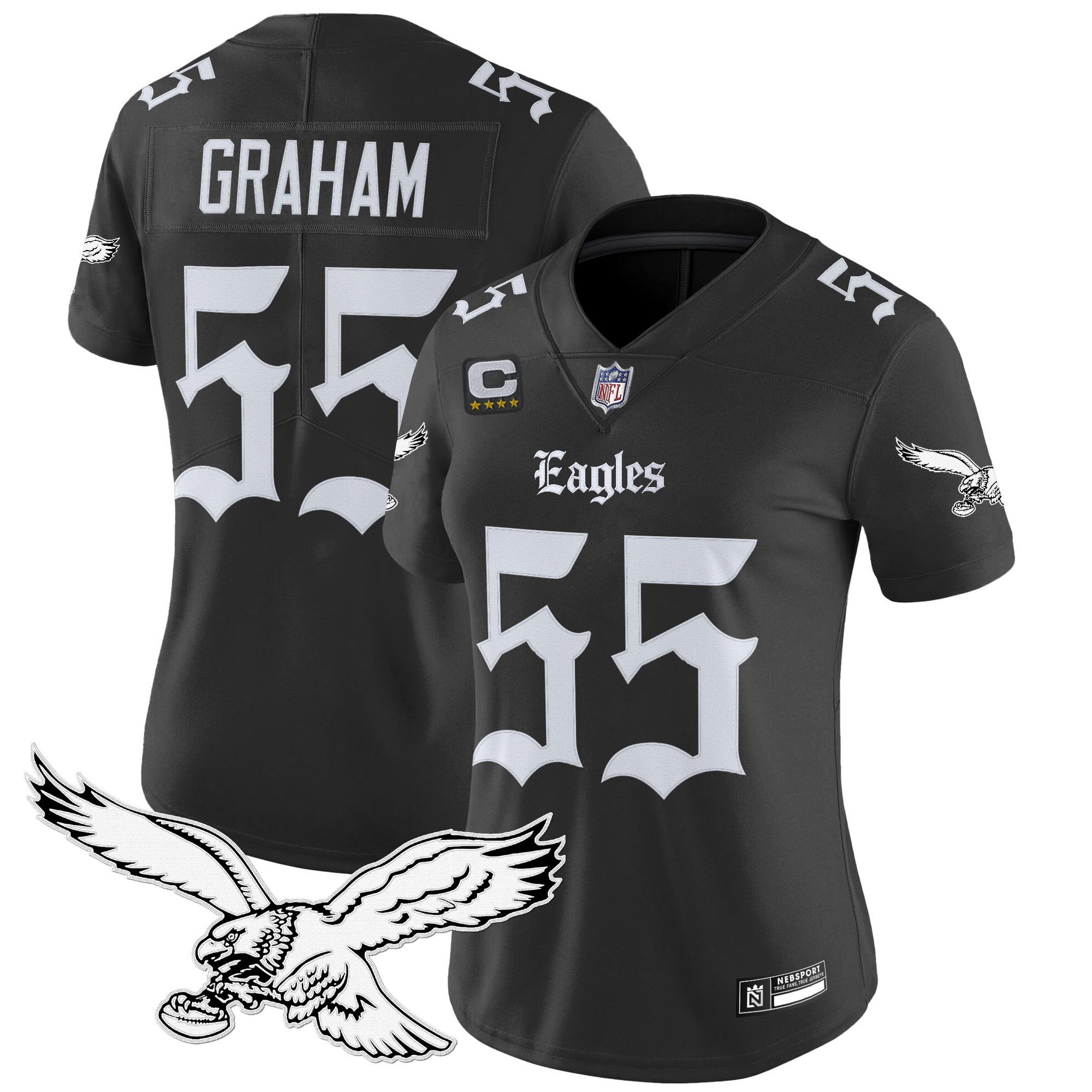 Brandon Graham Women's Philadelphia Eagles 'Gothic Philly Edition' Vapor Limited Black Jersey - All Stitched