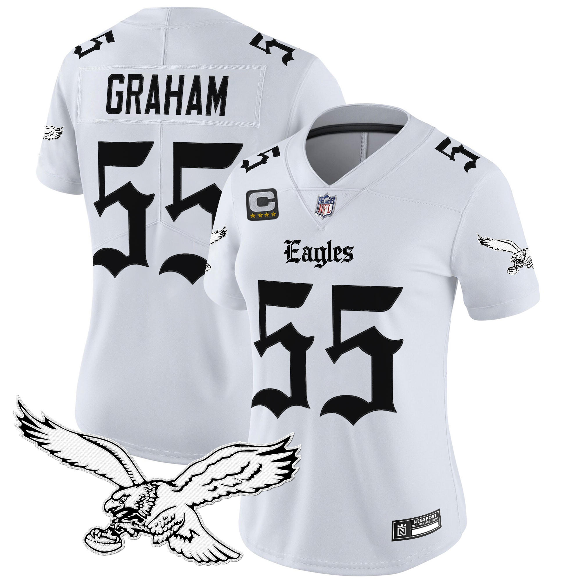 Brandon Graham Women's Philadelphia Eagles 'Gothic Philly Edition' Vapor Limited White Jersey - All Stitched