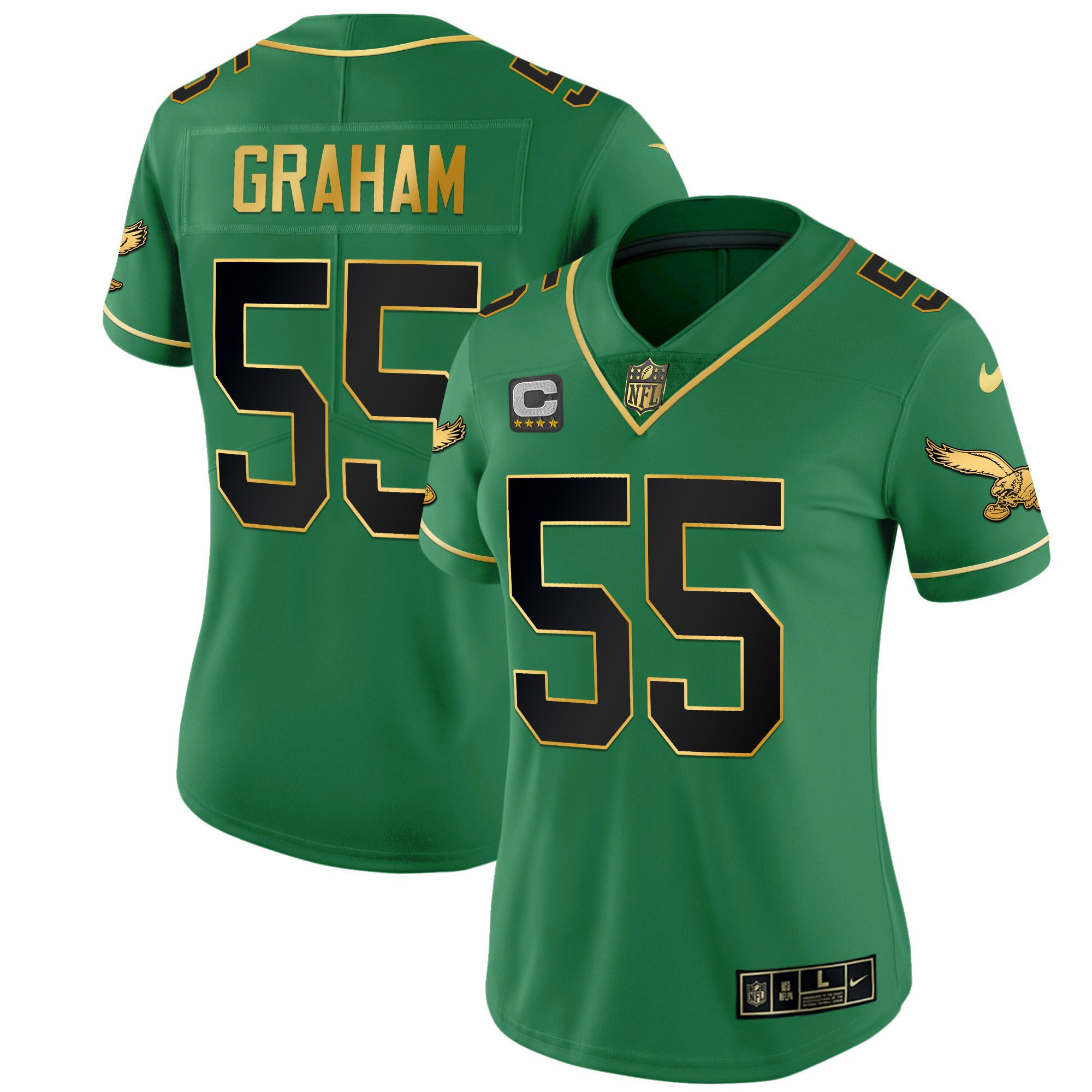 Brandon Graham Women's Philadelphia Eagles Kelly Green Gold Black Kelly Jersey - All Stitched