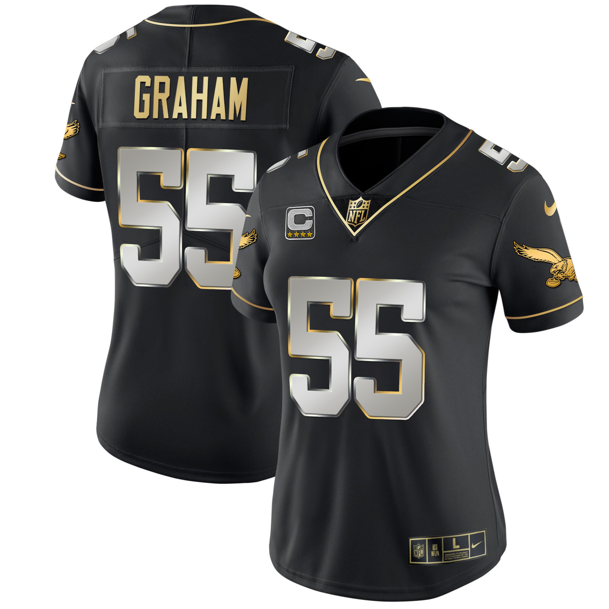 Brandon Graham Women's Philadelphia Eagles Kelly Green Gold Black Limited Jersey - All Stitched