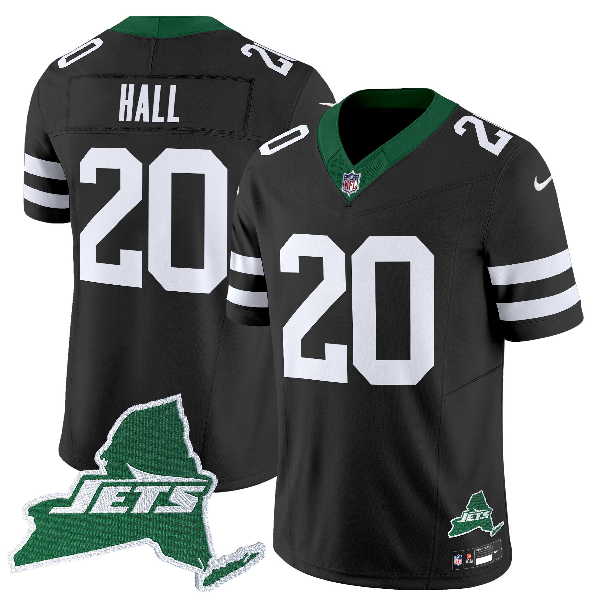 Breece Hall Men's New York Jets Home Patch Vapor Legacy Limited Black Jersey - All Stitched