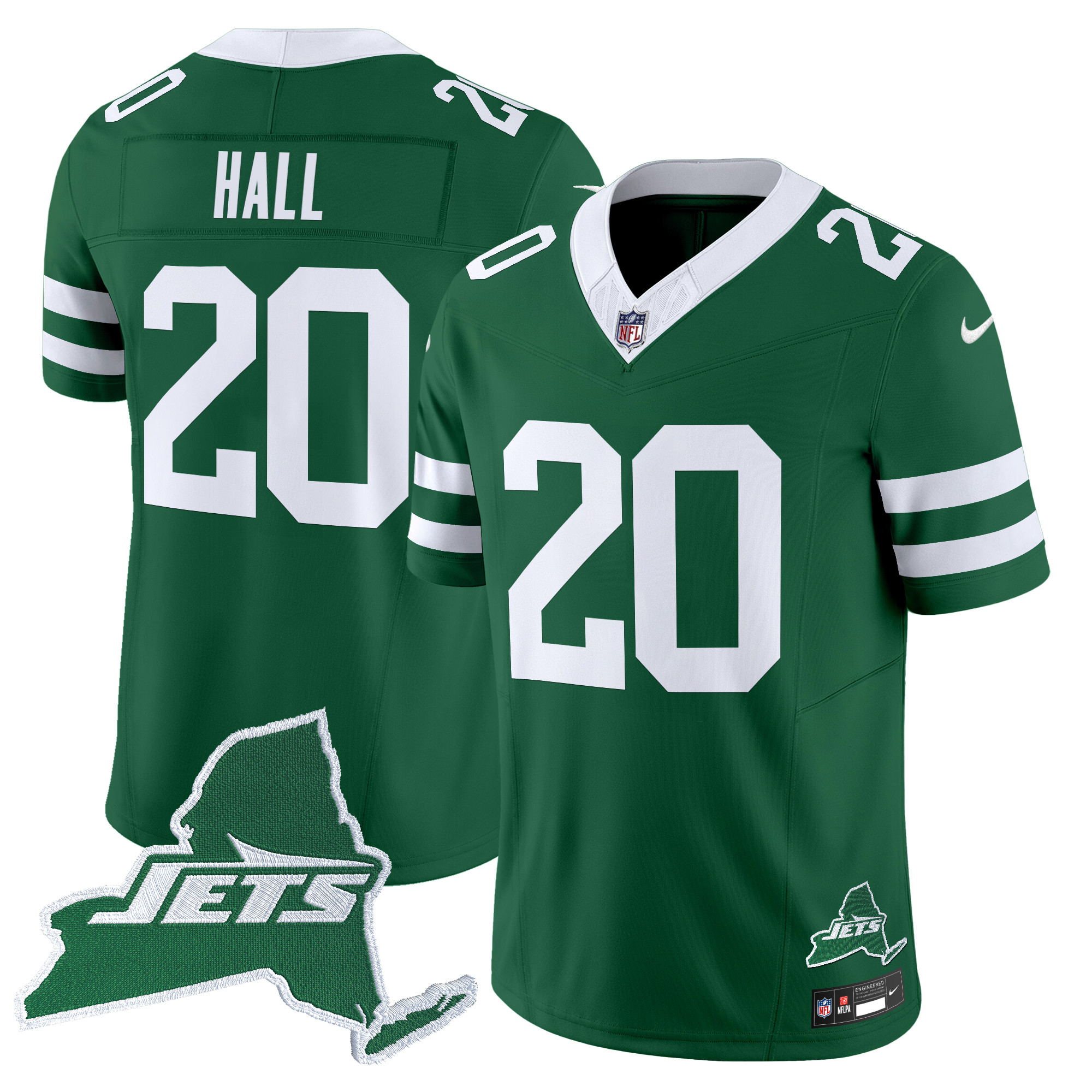 Breece Hall Men's New York Jets Home Patch Vapor Legacy Limited Green Jersey - All Stitched