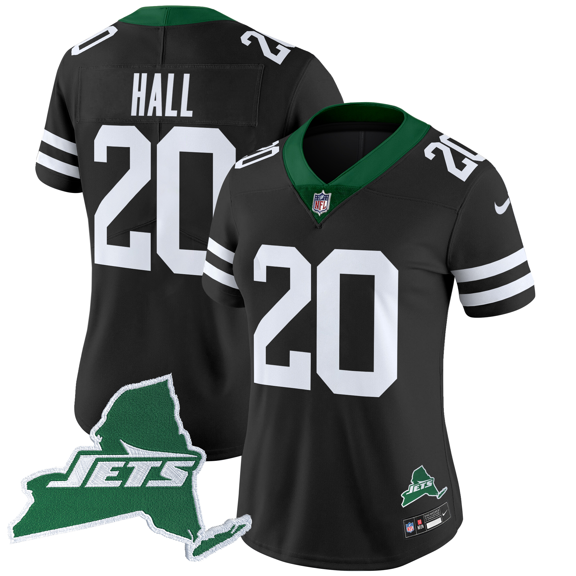Breece Hall Women's New York Jets Home Patch Vapor Legacy Limited Black Jersey - All Stitched