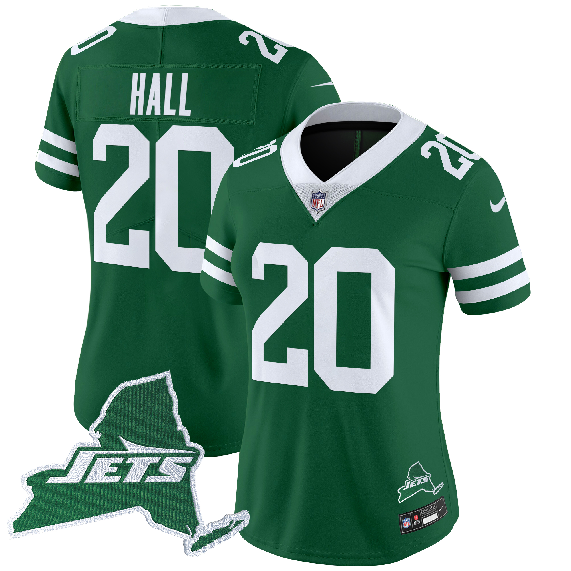 Breece Hall Women's New York Jets Home Patch Vapor Legacy Limited Green Jersey - All Stitched