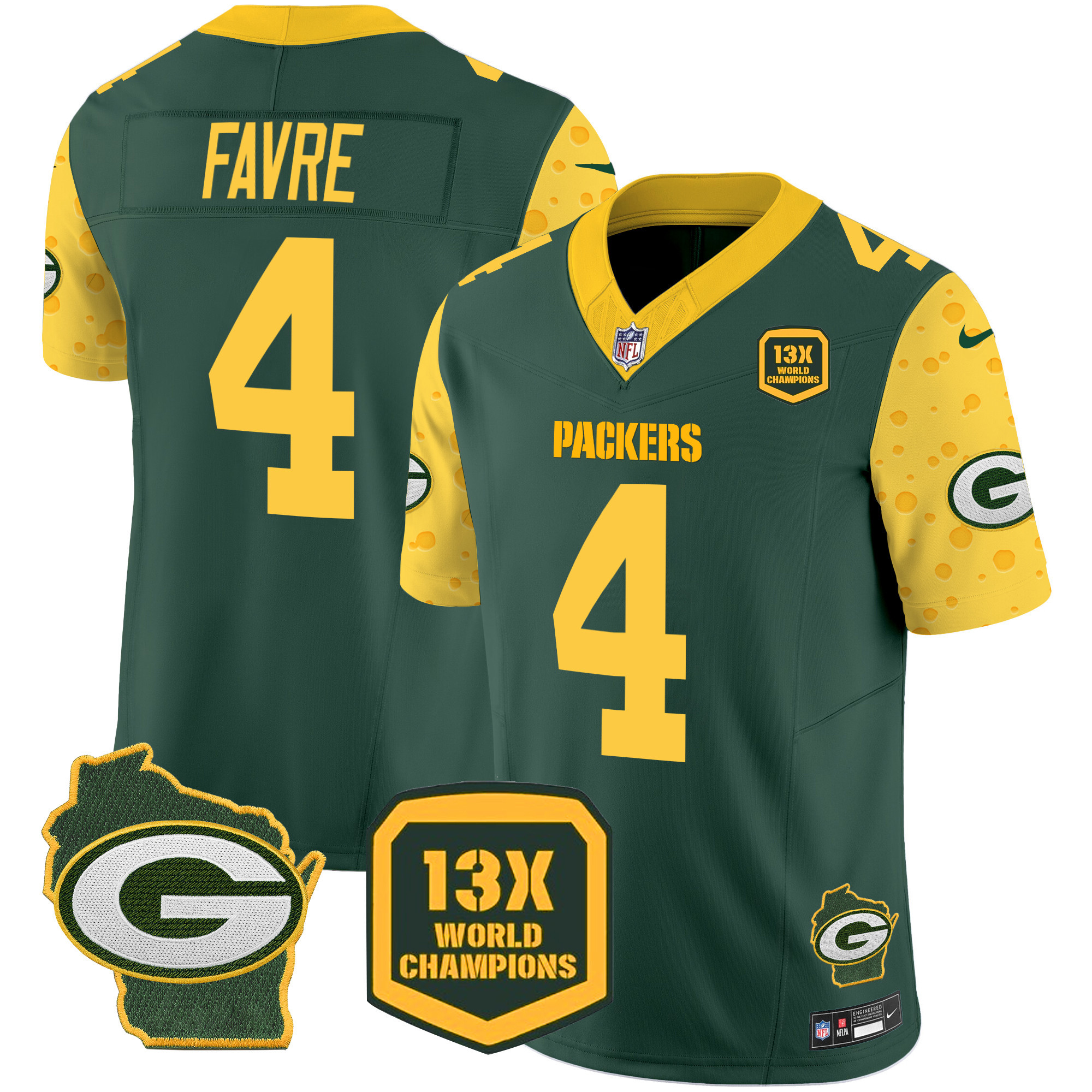 Brett Favre Men's Green Bay Packers Cheese Vapor Limited Jersey ÃƒÂ¢Ã¢â€šÂ¬Ã¢â‚¬Å“ All Stitched Green Jersey - All Stitched