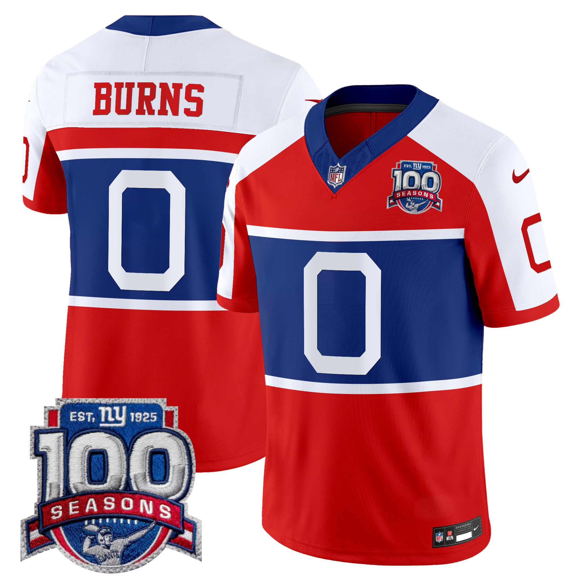 Brian Burns Men's New York Giants 'Century Red' 100th Season Commemorative Vapor Red Alternate Jersey - All Stitched
