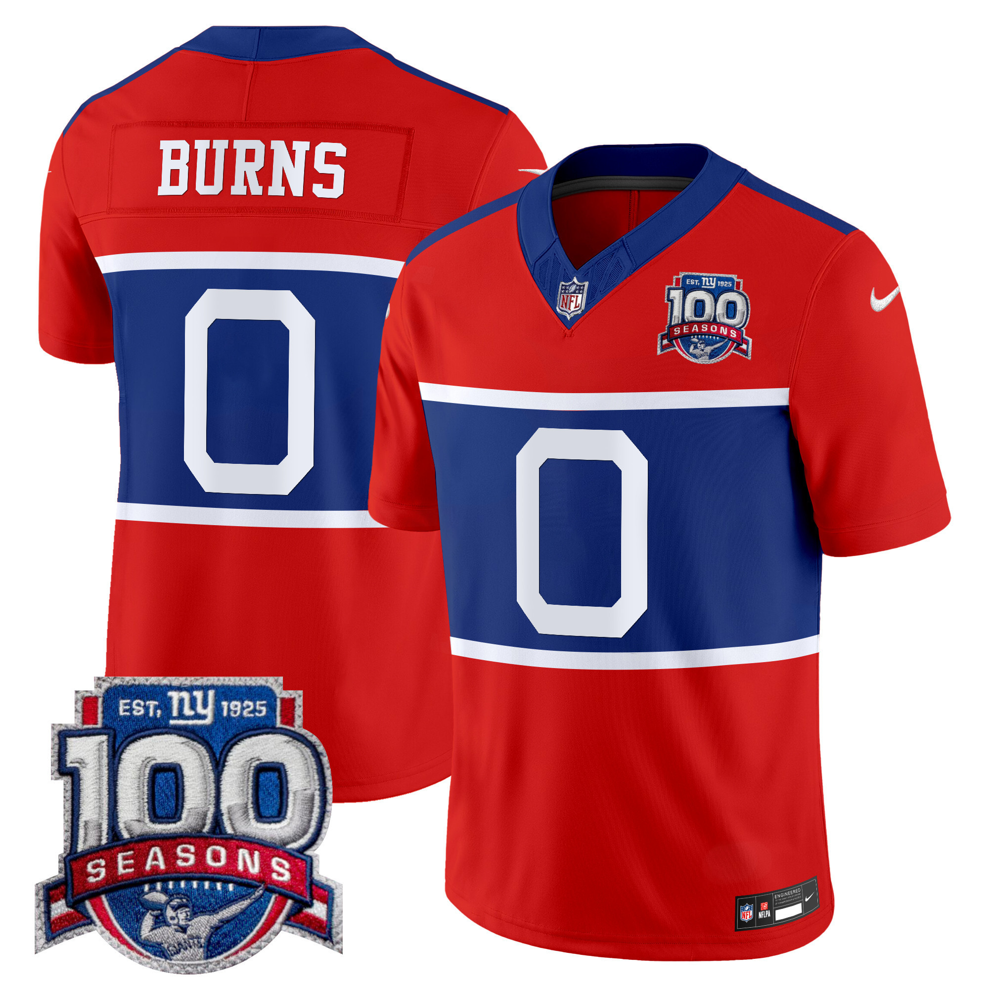 Brian Burns Men's New York Giants 'Century Red' 100th Season Commemorative Vapor Red Jersey - All Stitched