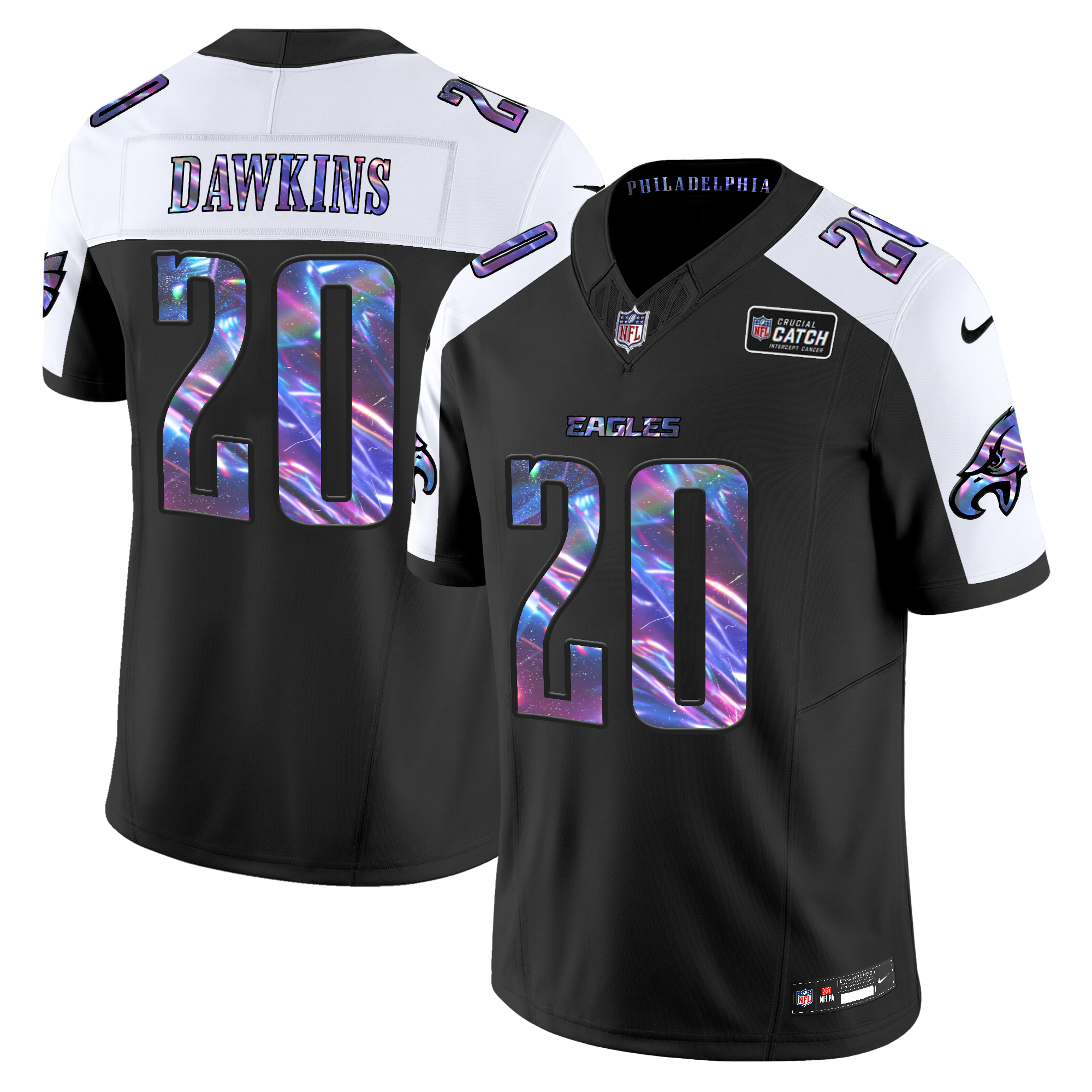 Brian Dawkins Men's Philadelphia Eagles 2024 Crucial Catch Vapor Limited Black Alternate Jersey - All Stitched