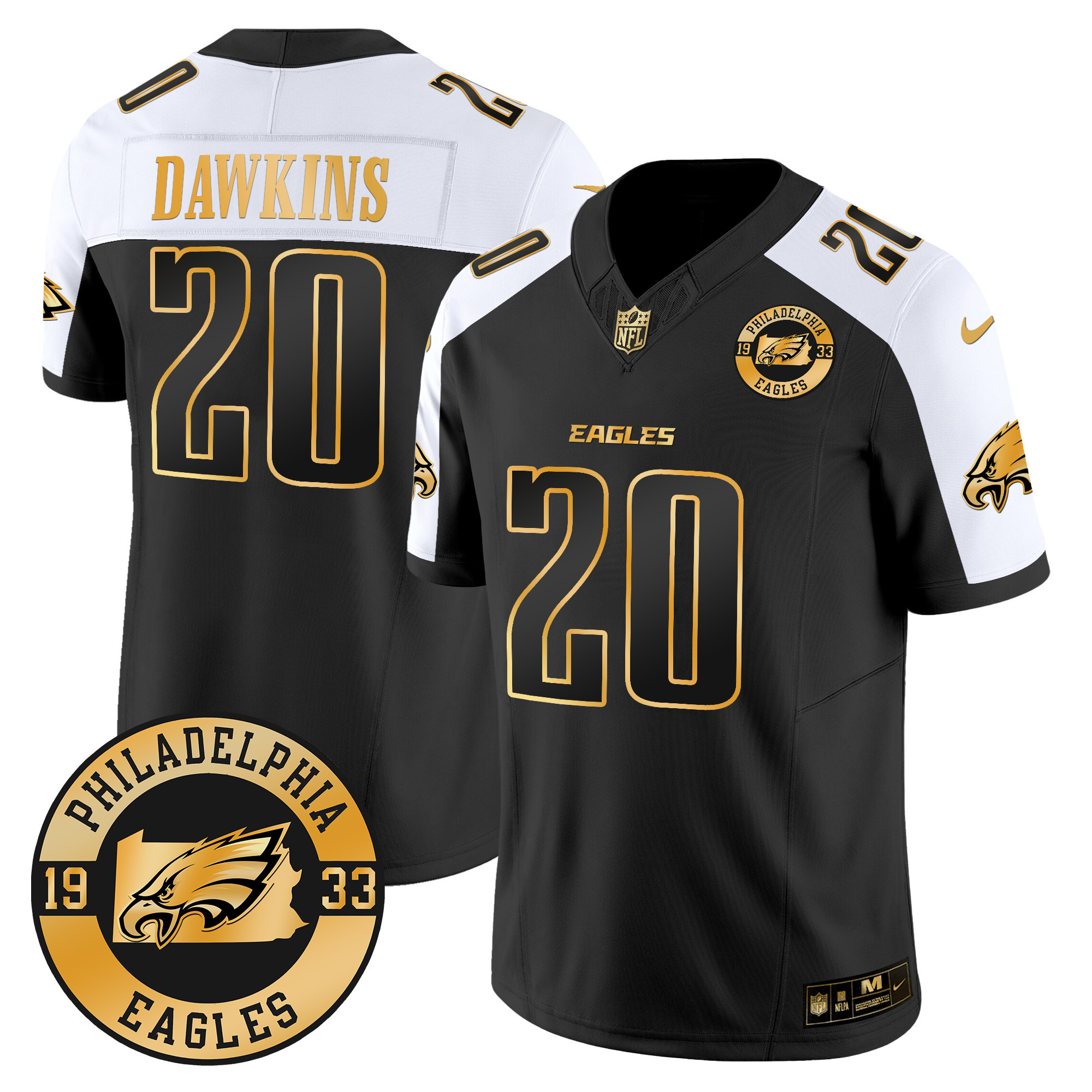 Brian Dawkins Men's Philadelphia Eagles 2024 Gold Vapor Limited Alternate Jersey - All Stitched