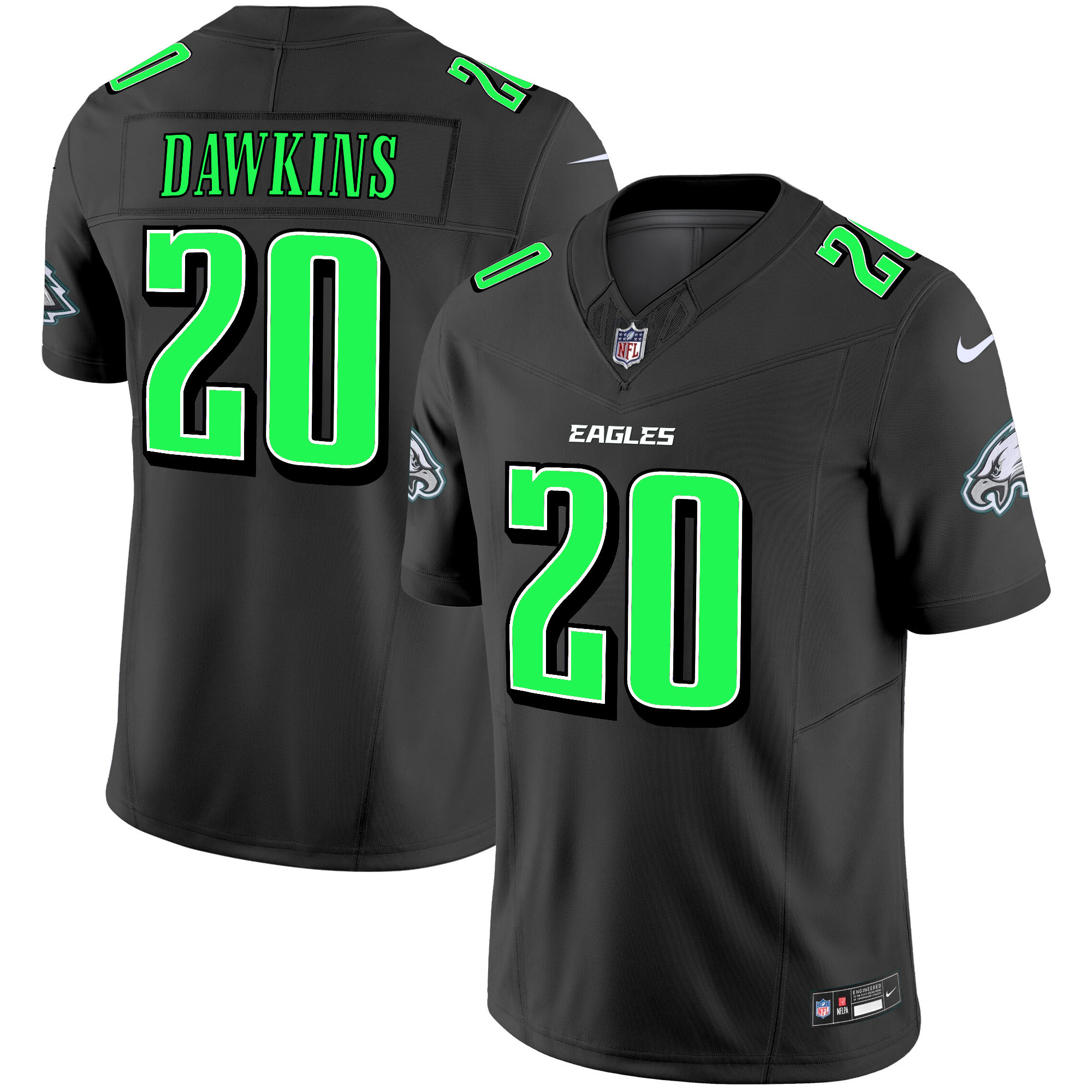 Brian Dawkins Men's Philadelphia Eagles 2024 Practice Vapor Limited Black Jersey - All Stitched