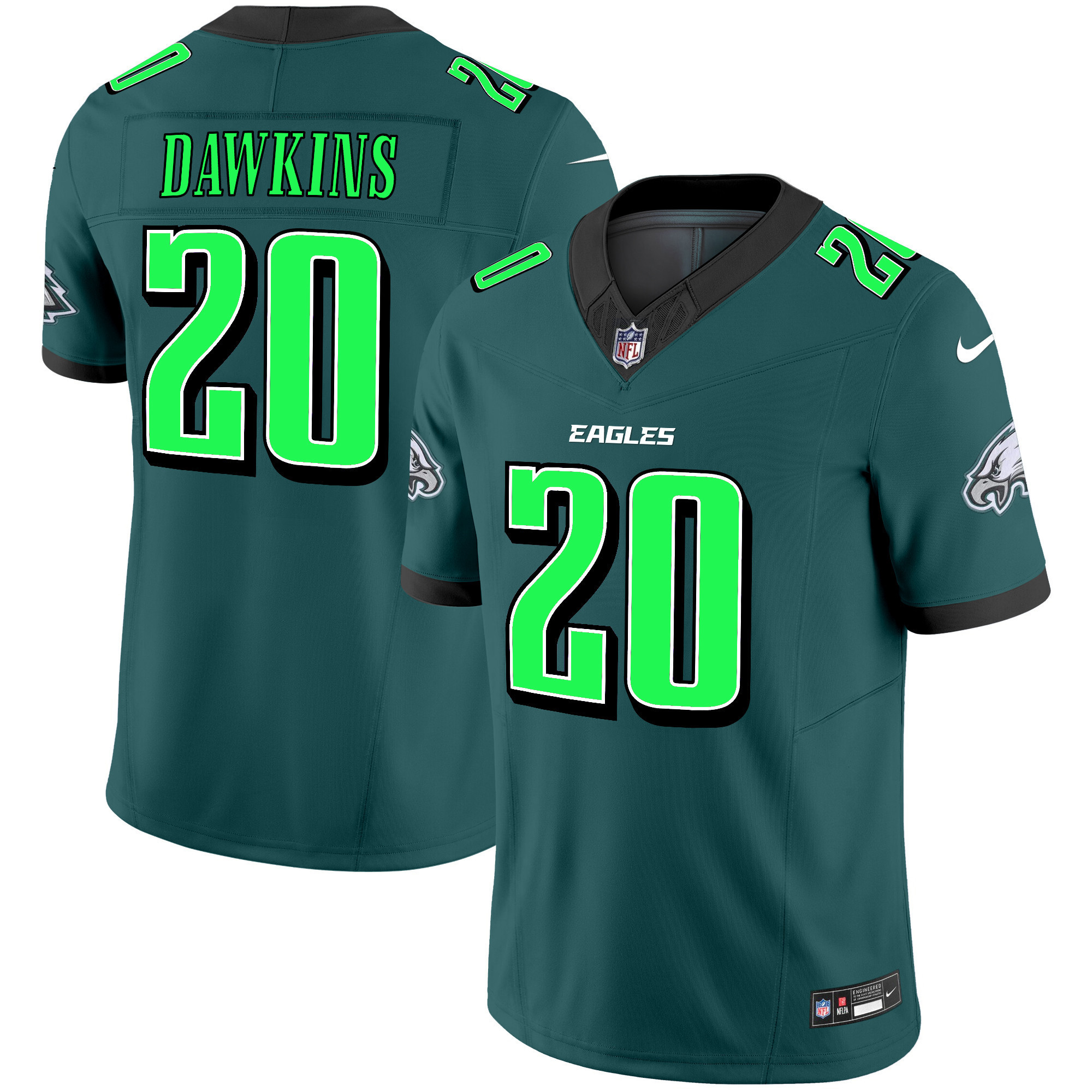 Brian Dawkins Men's Philadelphia Eagles 2024 Practice Vapor Limited Midnight Green Jersey - All Stitched