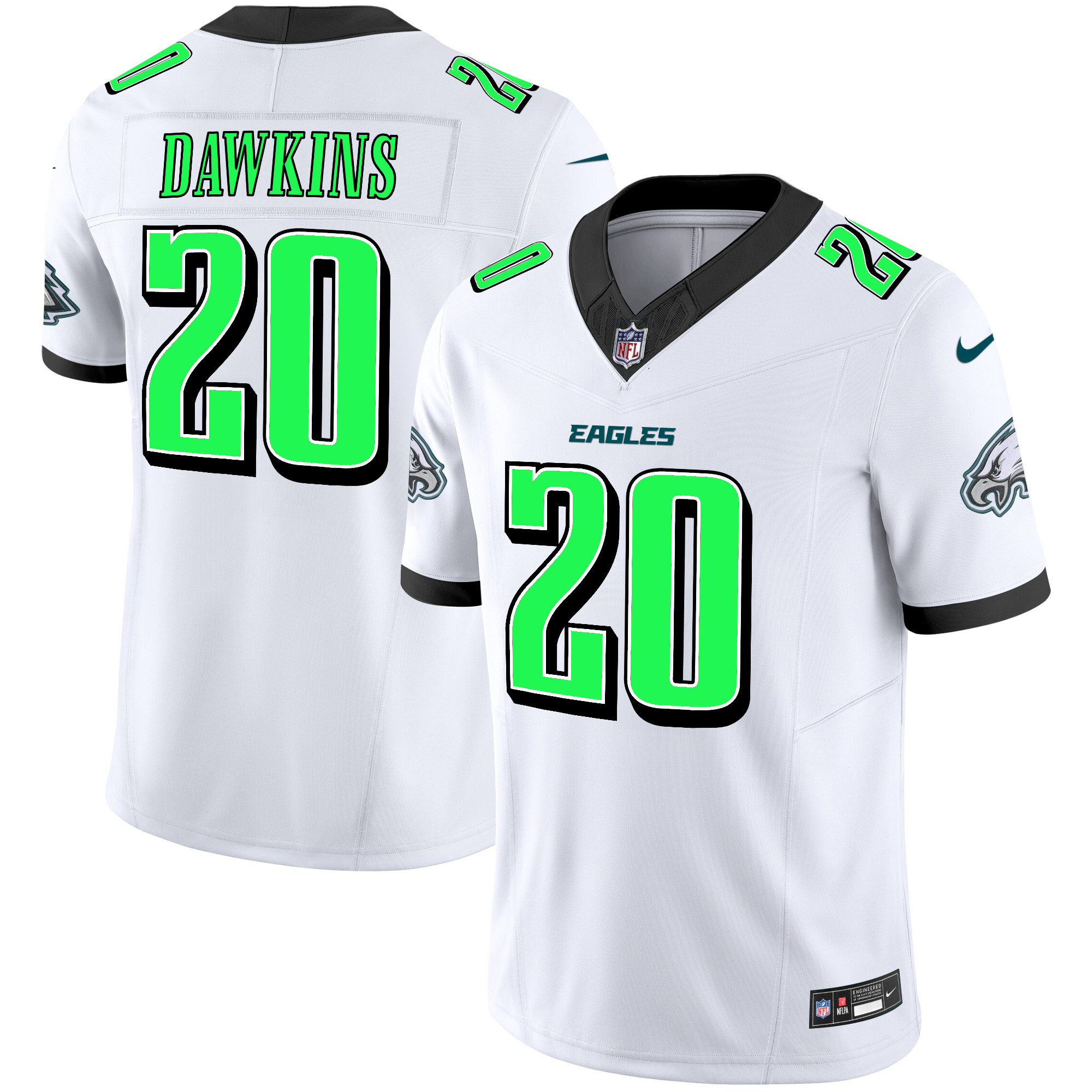 Brian Dawkins Men's Philadelphia Eagles 2024 Practice Vapor Limited White Jersey - All Stitched