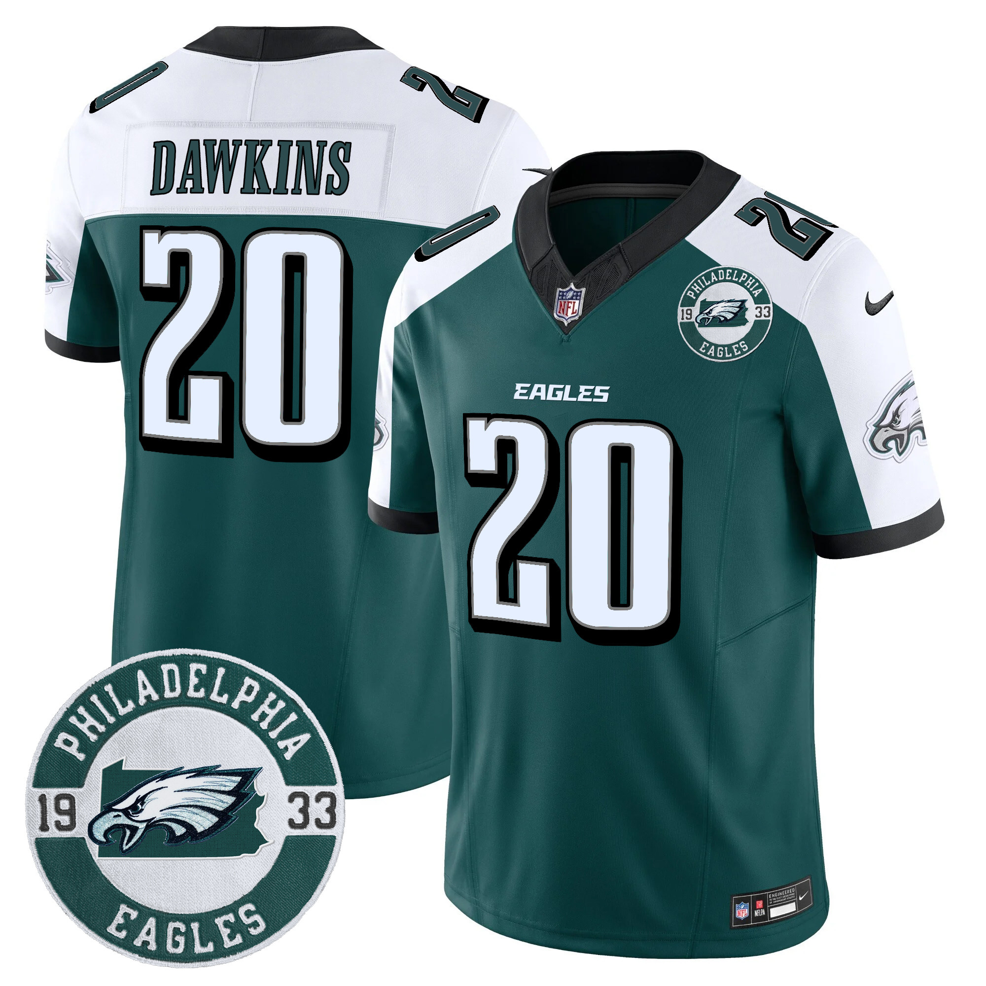 Brian Dawkins Men's Philadelphia Eagles 2024 Vapor Limited Alternate Jersey - All Stitched