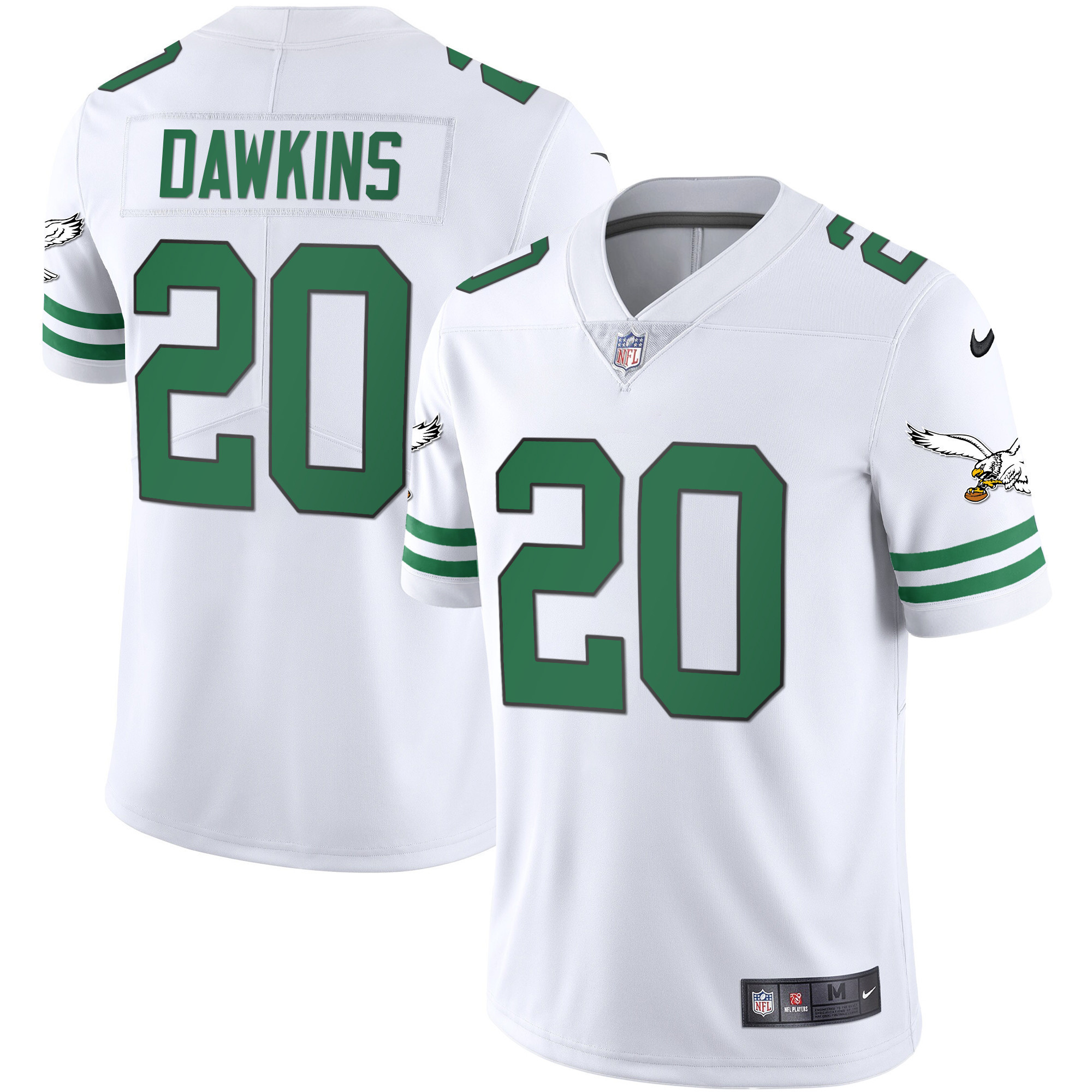 Brian Dawkins Men's Philadelphia Eagles Gold & Kelly Vapor Kelly White Jersey - All Stitched