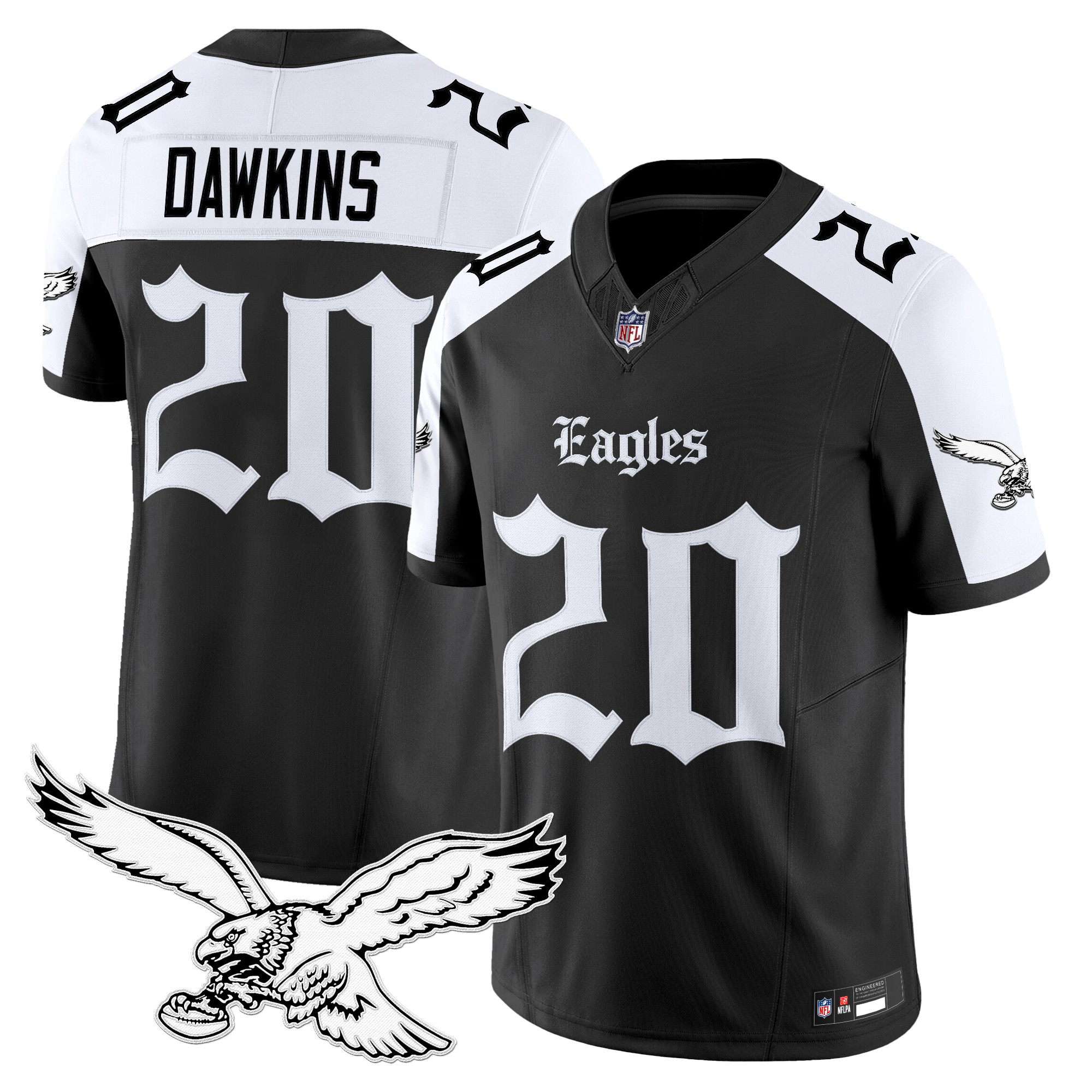Brian Dawkins Men's Philadelphia Eagles 'Gothic Philly Edition' Vapor Limited Alternate Jersey - All Stitched