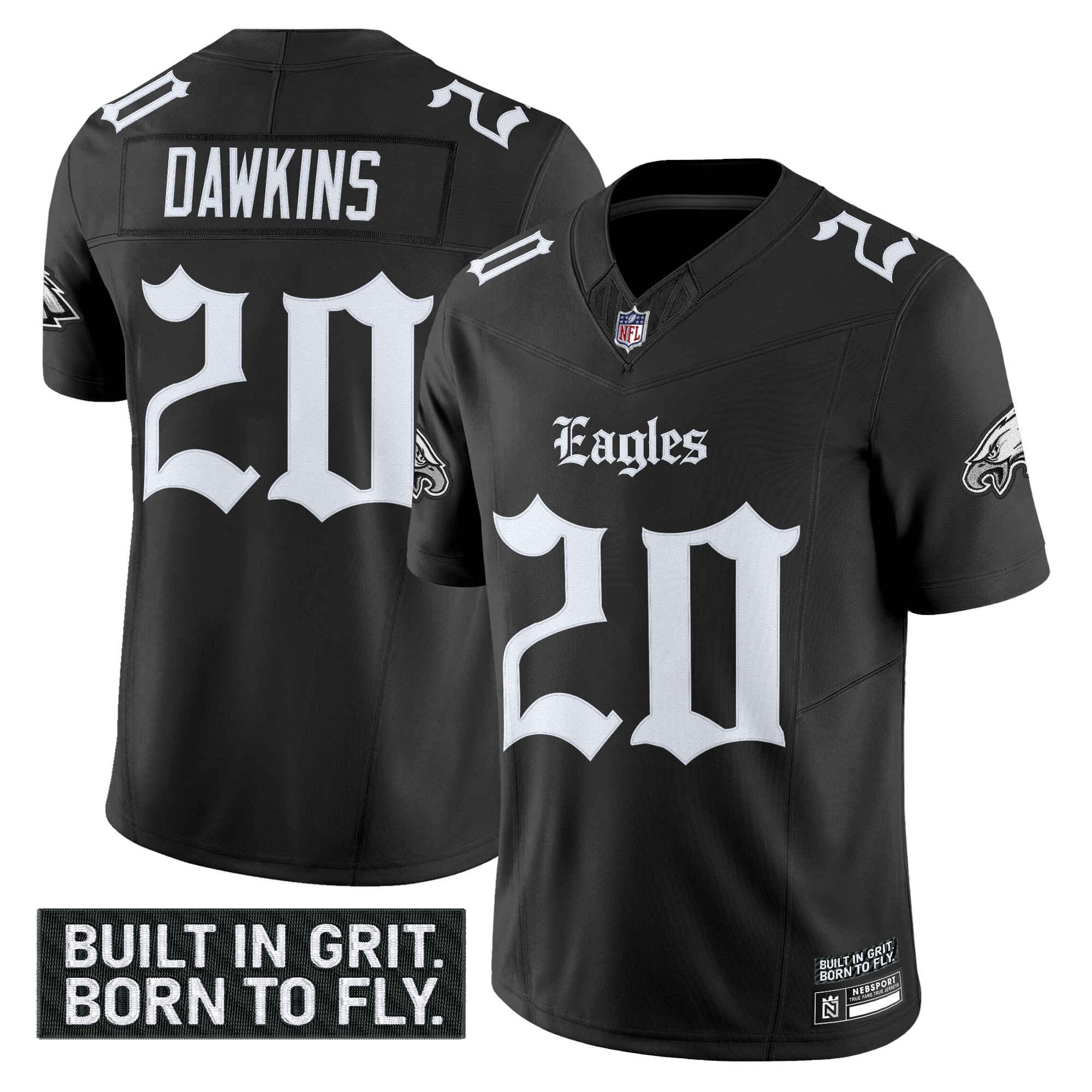 Brian Dawkins Men's Philadelphia Eagles 'Gothic Philly Edition' Vapor Limited Black Jersey - All Stitched