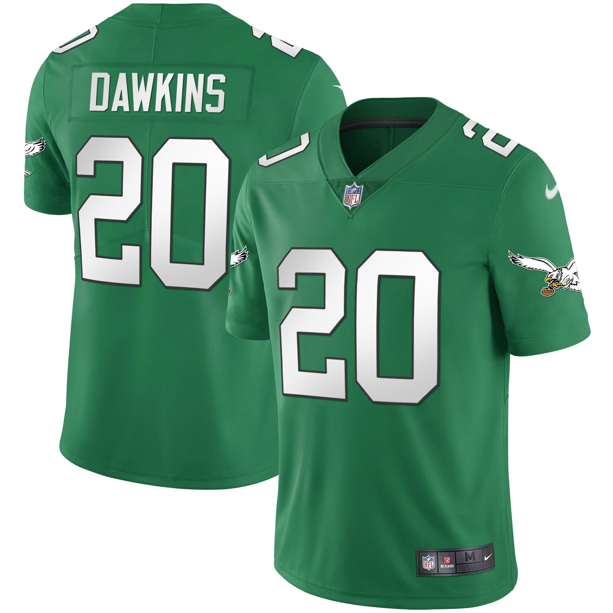 Brian Dawkins Men's Philadelphia Eagles Kelly Green Gold Kelly Green Jersey - All Stitched
