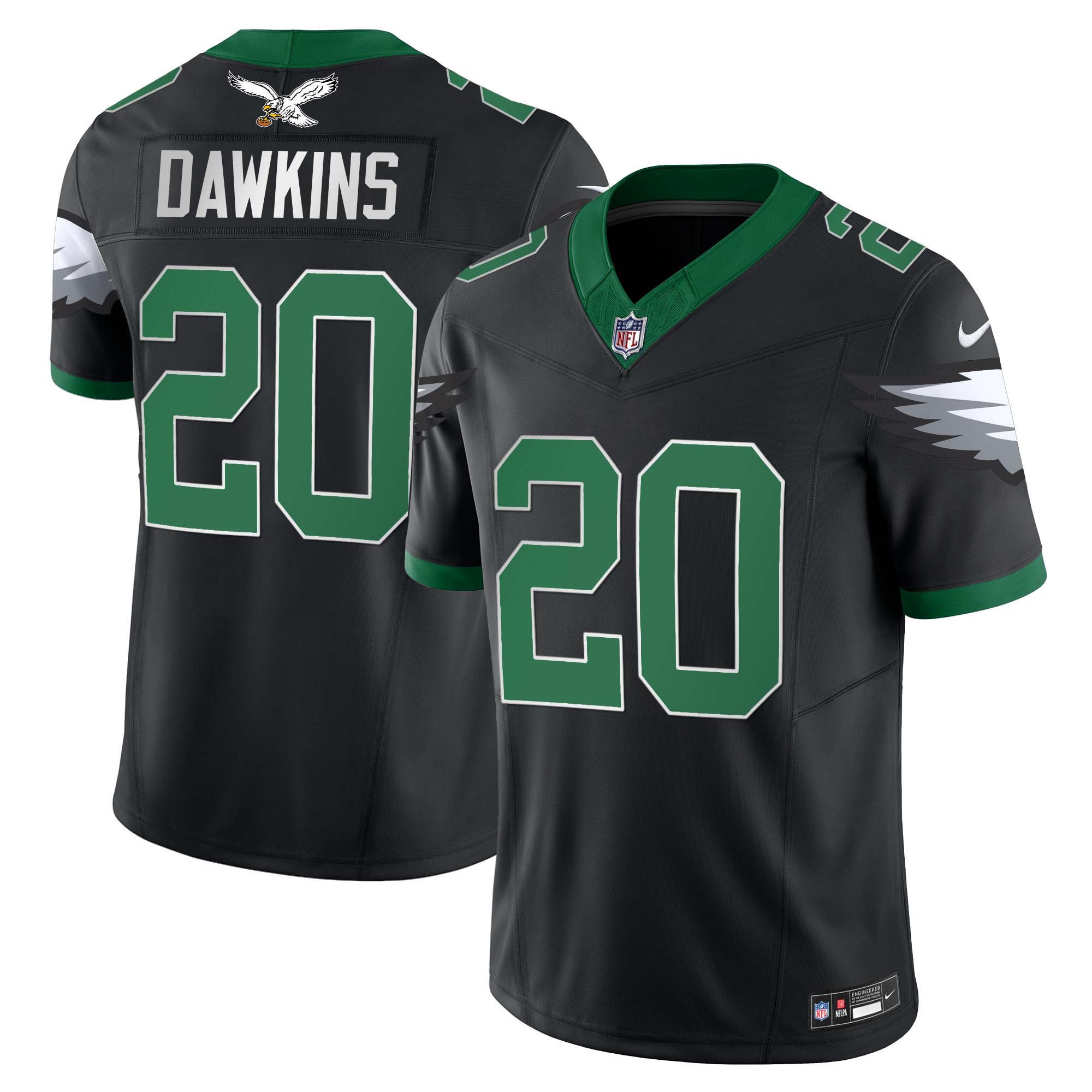 Brian Dawkins Men's Philadelphia Eagles Kelly Green Vapor Limited Black Jersey - All Stitched