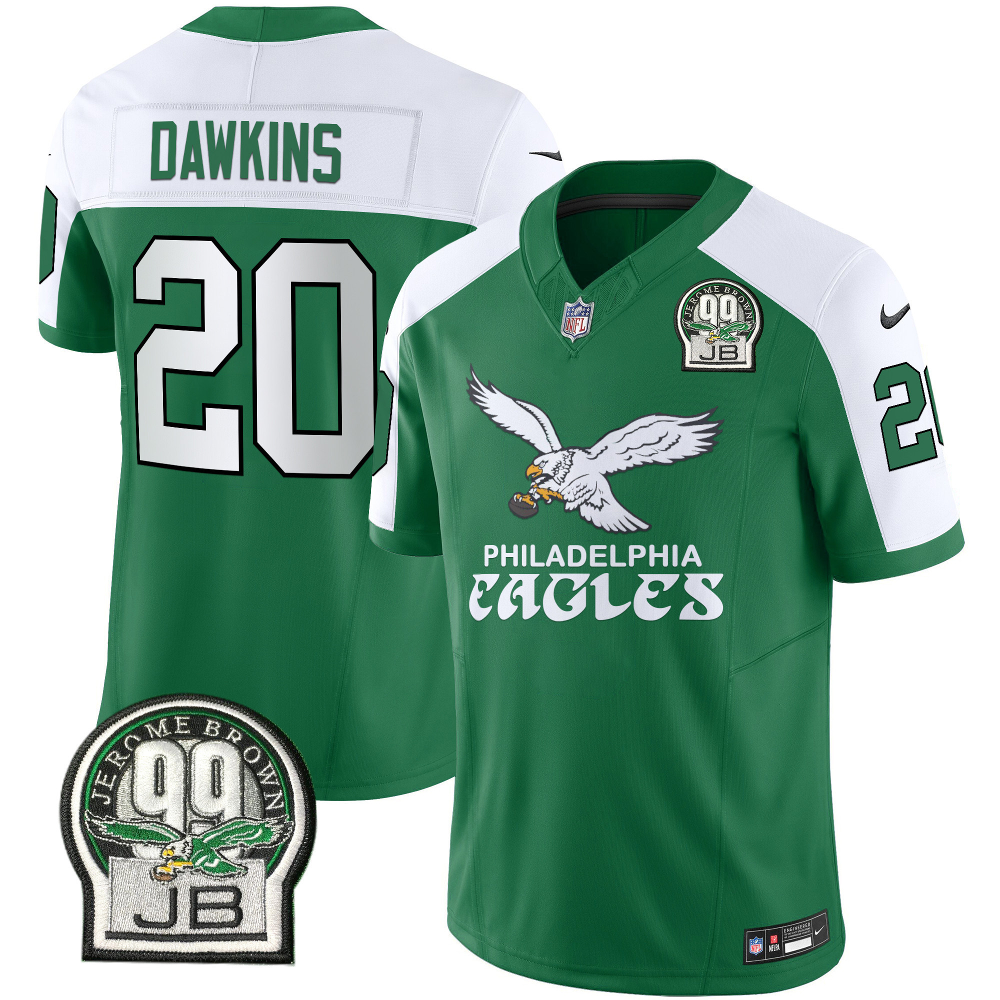 Brian Dawkins Men's Philadelphia Eagles Kelly Green Vapor Limited Kelly Alternate Jersey - All Stitched