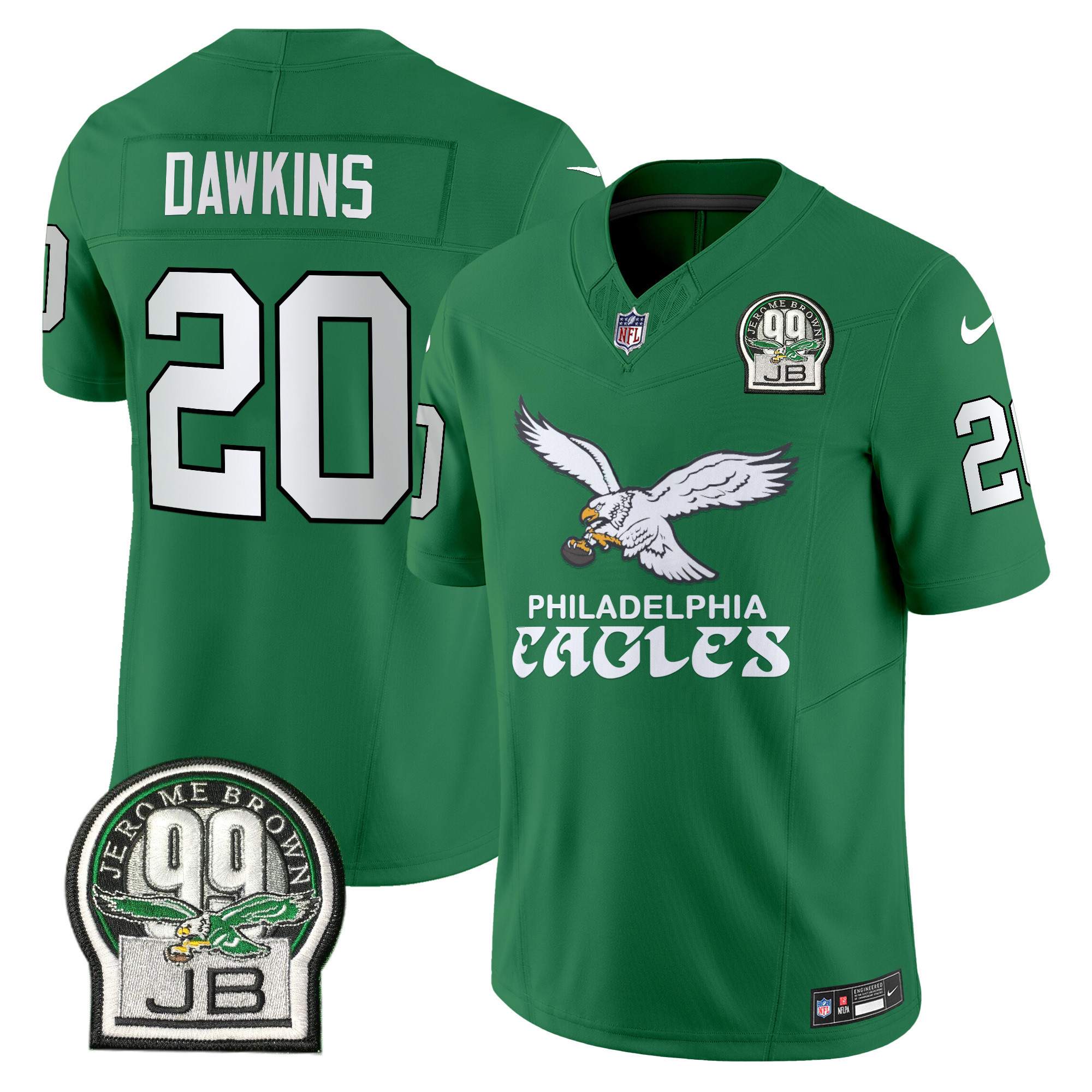 Brian Dawkins Men's Philadelphia Eagles Kelly Green Vapor Limited Kelly Green Jersey - All Stitched