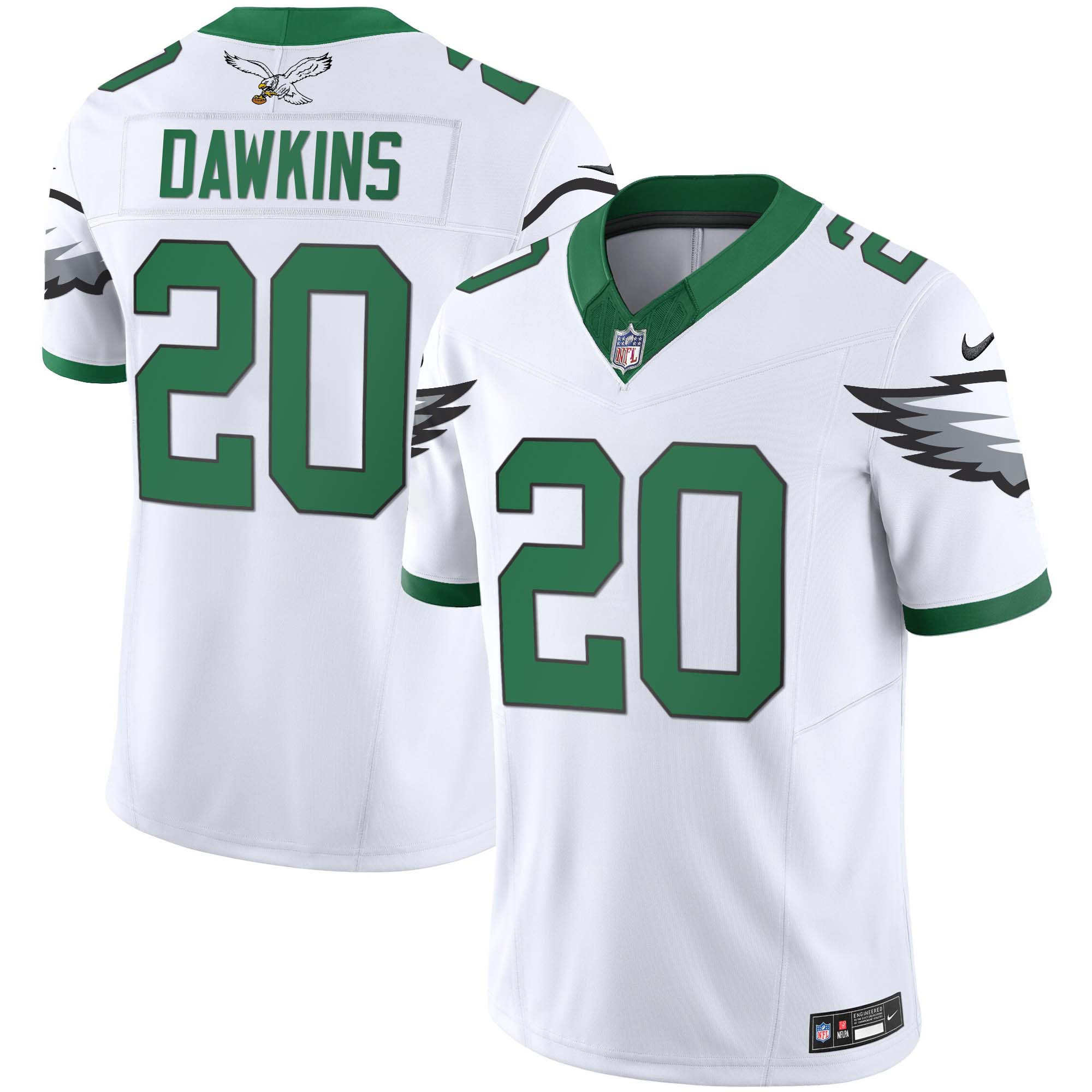 Brian Dawkins Men's Philadelphia Eagles Kelly Green Vapor Limited Kelly White Jersey - All Stitched